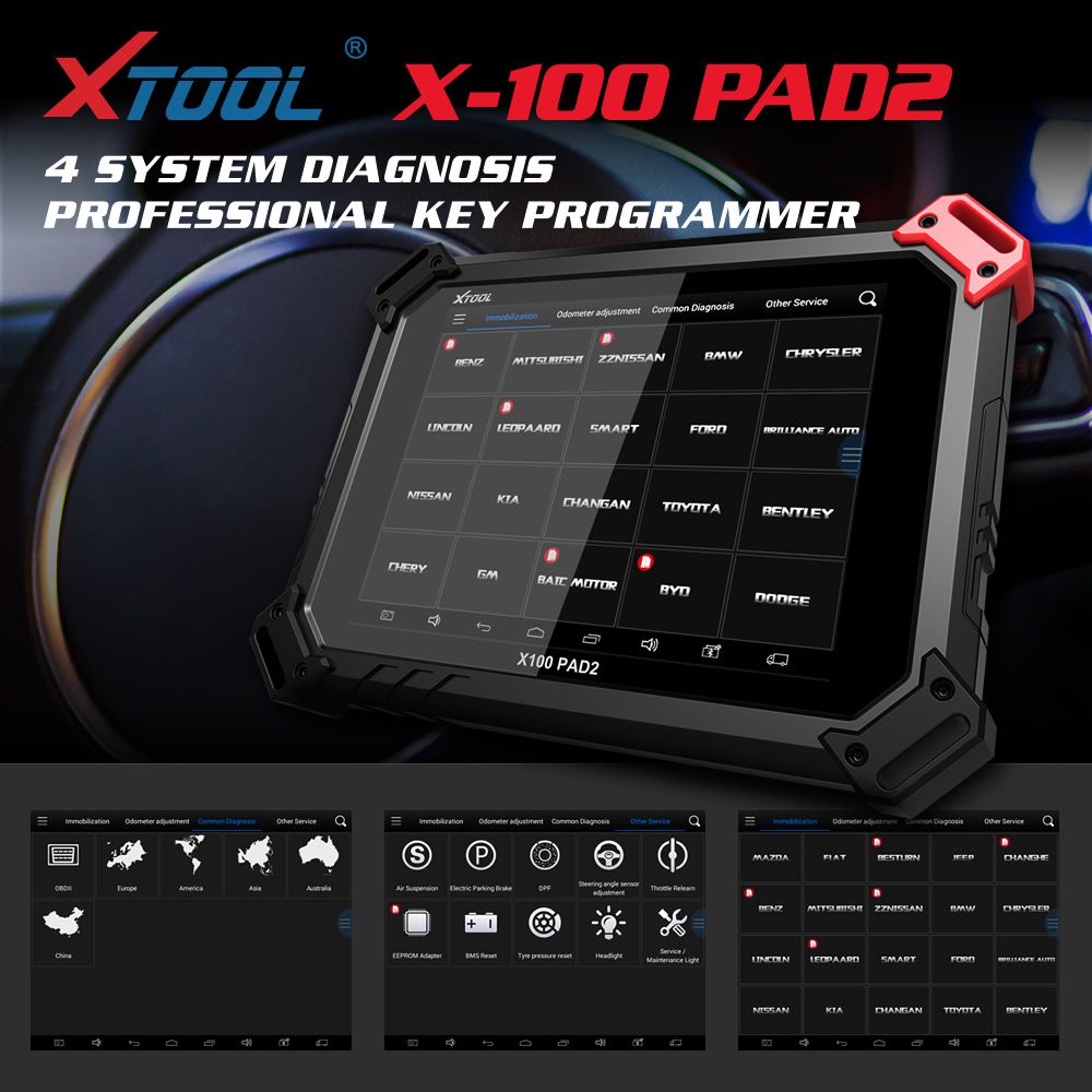 XTOOL X100 PAD2 Pro with Car KC100 Programmer With Automotivo Diagnostic  Full Configuration Support VW 4th & 5th IMMO & Special Functions