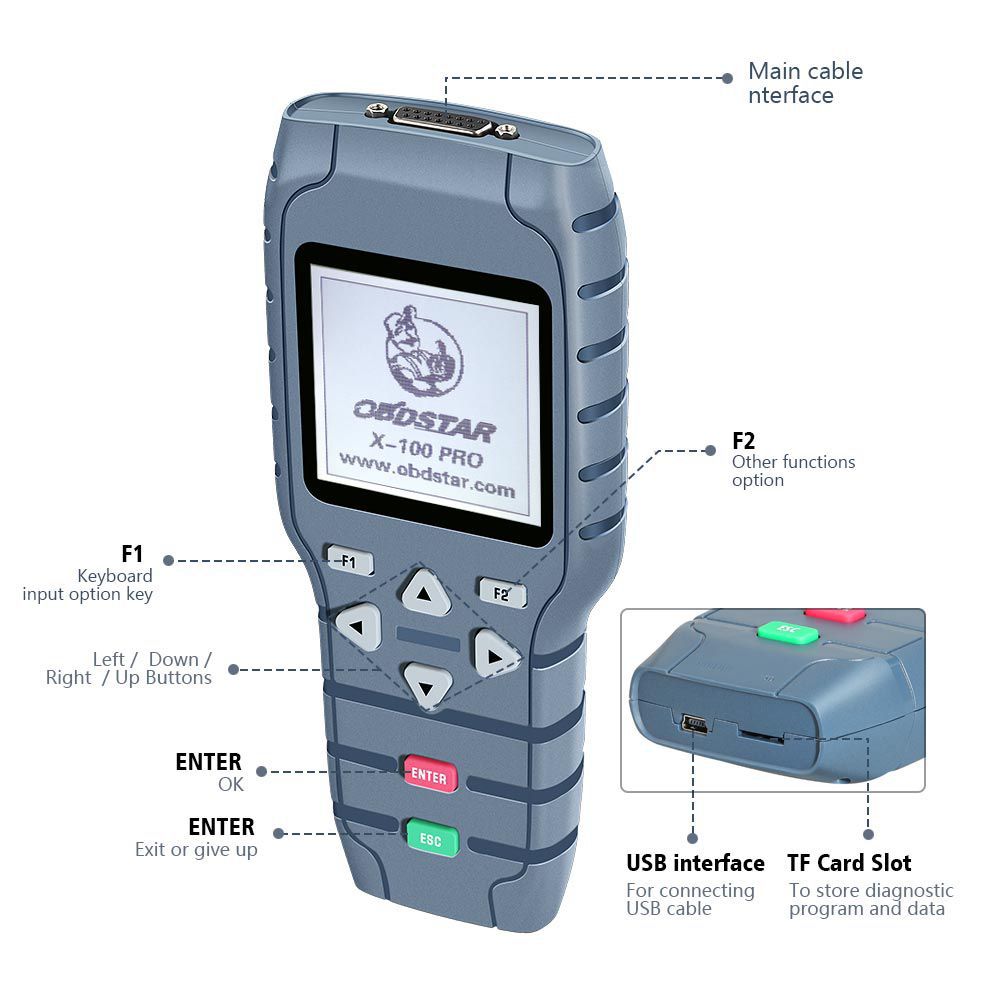 OBDSTAR X-100 X100 PRO Auto Key Programmer (C+D) Type for IMMO+Odometer+OBD Software