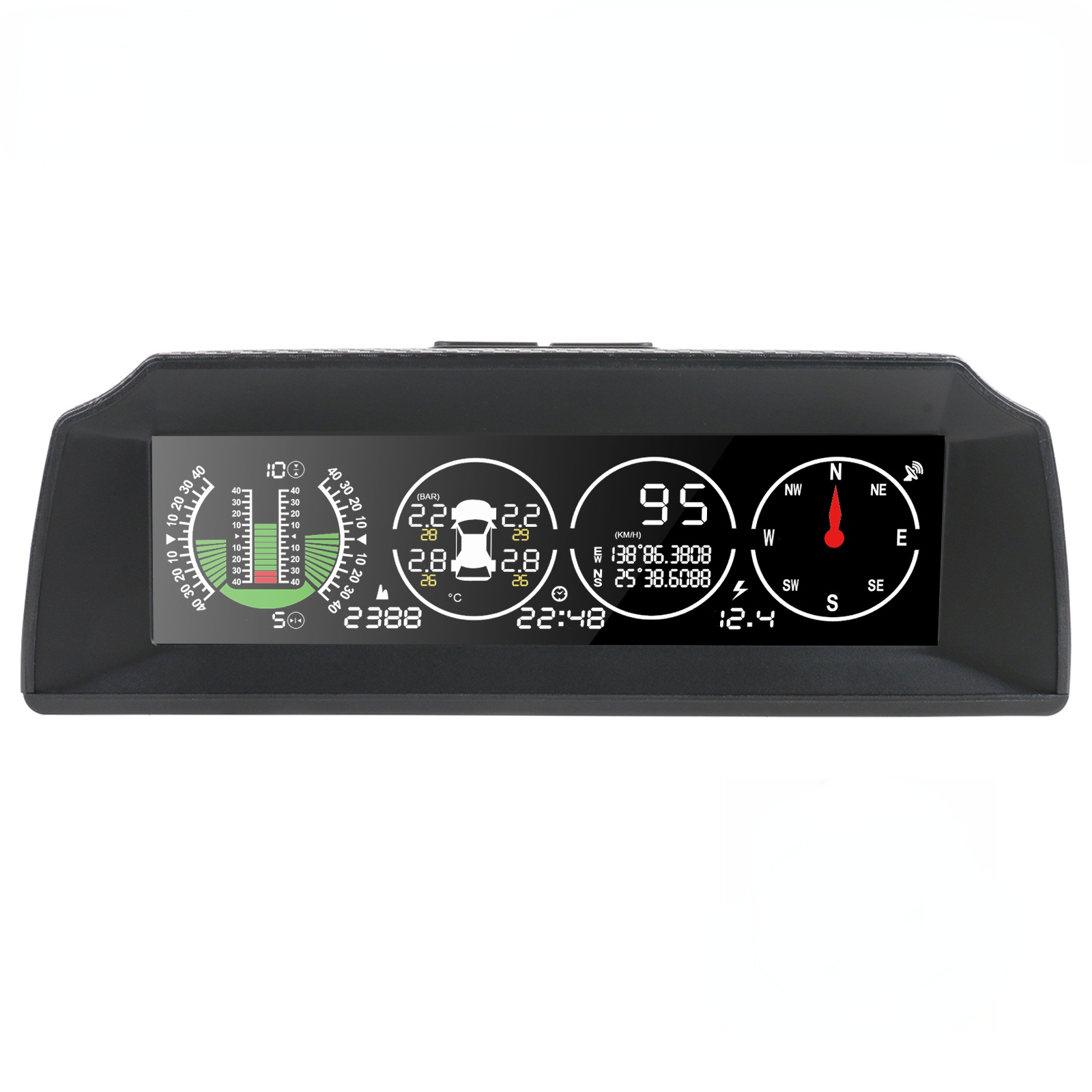 AUTOOL X91 Car 3in1 GPS TPMS HUD Universal for All Vehicle Speed Slope Meter Inclinometer Clock Compass Pitch Tilt Angle Protra