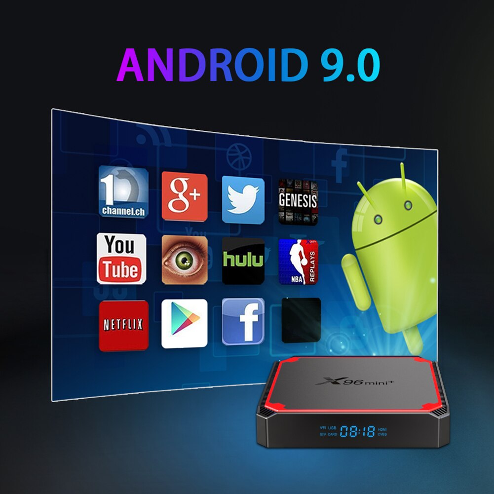 X96 Mini Smart TV Box WiFi Set Top Box Android 9.0 Mini 1GB+8GB Quad-Core A53 Dual Wifi Smart Media Player Google Voice Youtube