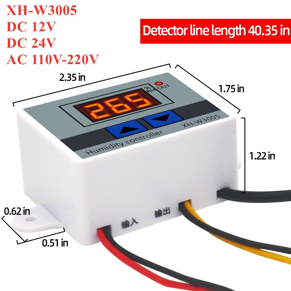 XH-W3005 12V 24V 220V Digital Humidity Controller Humidistat Hygrometer Humidity Control Switch regulator Humidity sensor