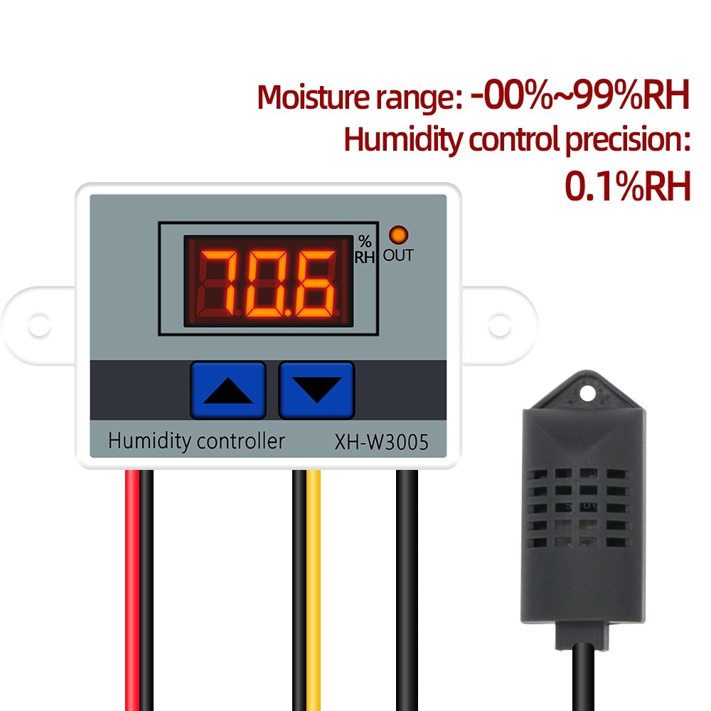 XH-W3005 12V 24V 220V Digital Humidity Controller Humidistat Hygrometer Humidity Control Switch regulator Humidity sensor