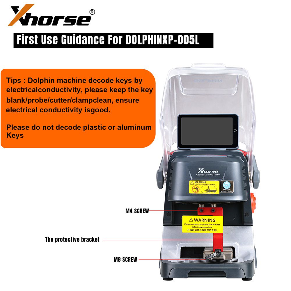 Xhorse Dolphin II XP-005L Automatic Portable Key Cutting Machine with Adjustable Screen and Built-in Battery