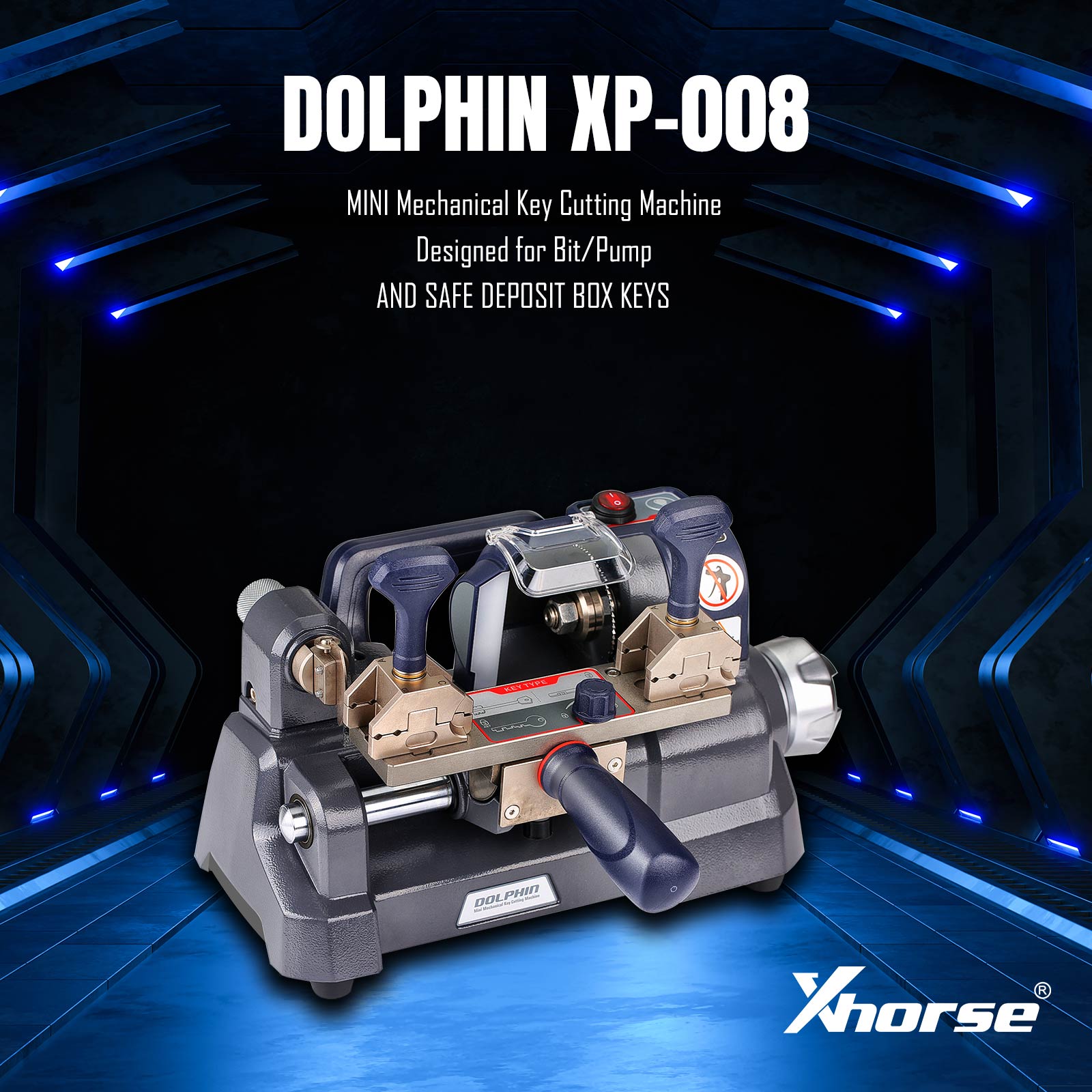 2022 Newest Xhorse Dolphin XP-008 Key Cutting Machine Mini Mechanical for Special Bit/ Double Bit Keys