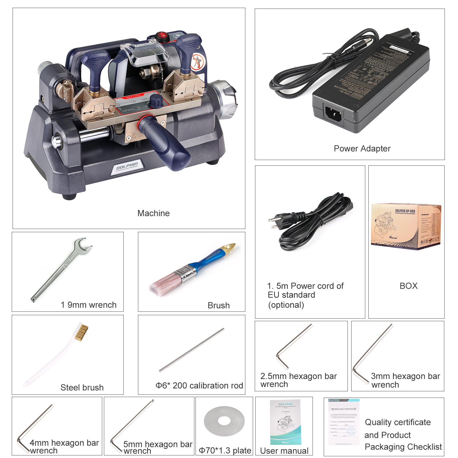  2025 Xhorse Dolphin XP-008 XP008 Key Cutting Machine Mini Mechanical for Special Bit/ Double Bit Keys