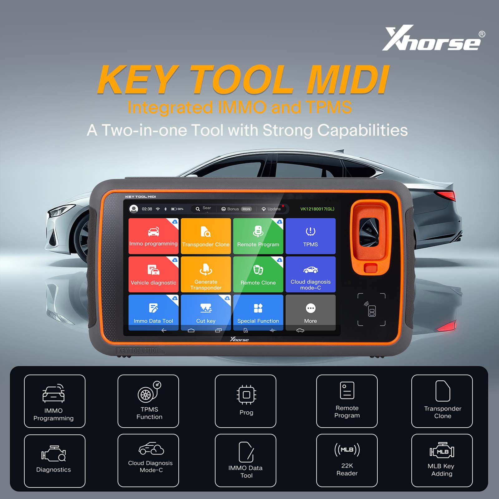 2025 Xhorse Key Tool MIDI Basic Version 2-in-1 Automotive Solution For IMMO Programming and TPMS Function