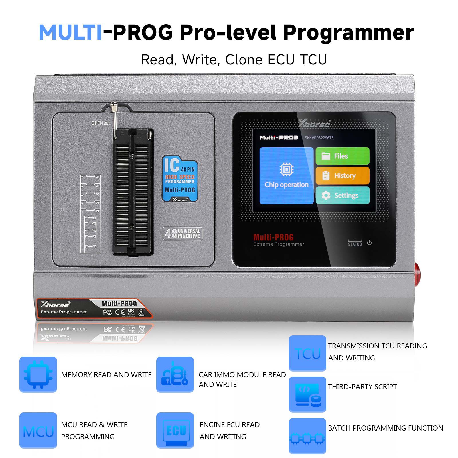 Xhorse Multi-PROG Multi Prog ECU TCU Programmer With GODIAG GT100 And ECU GPT Boot AD ECU Connector for ECU Reading Writing