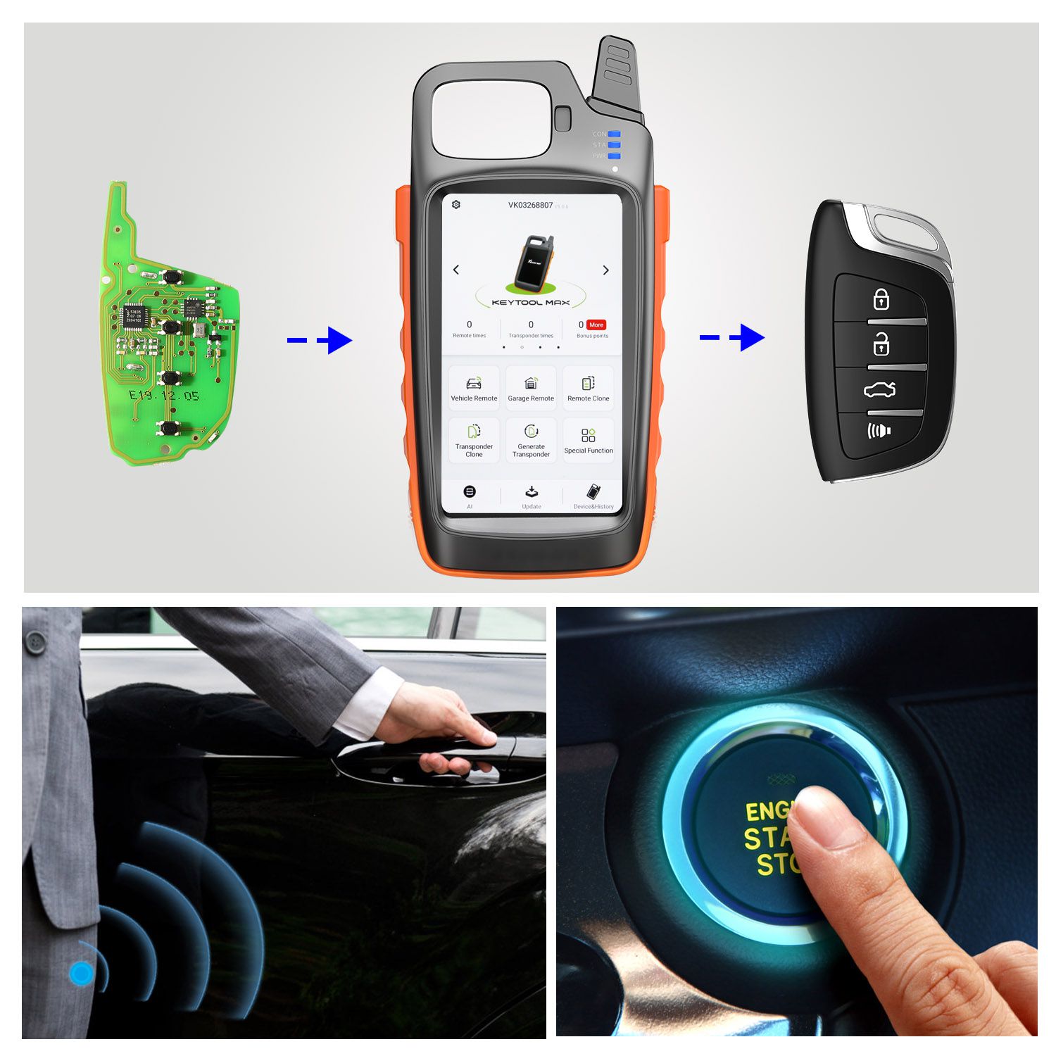  V1.5.1 Xhorse VVDI Key Tool Max Remote Programmer Free with Renew Cable