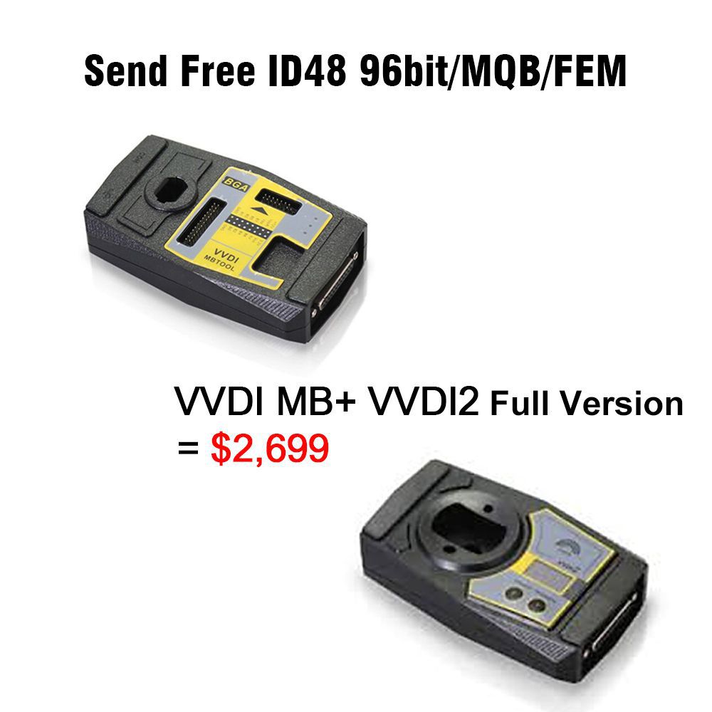 Xhorse VVDI MB Tool + VVDI2 Full Version including OBD48 + 96bit 48 Clone + MQB + BMW FEM/BDC