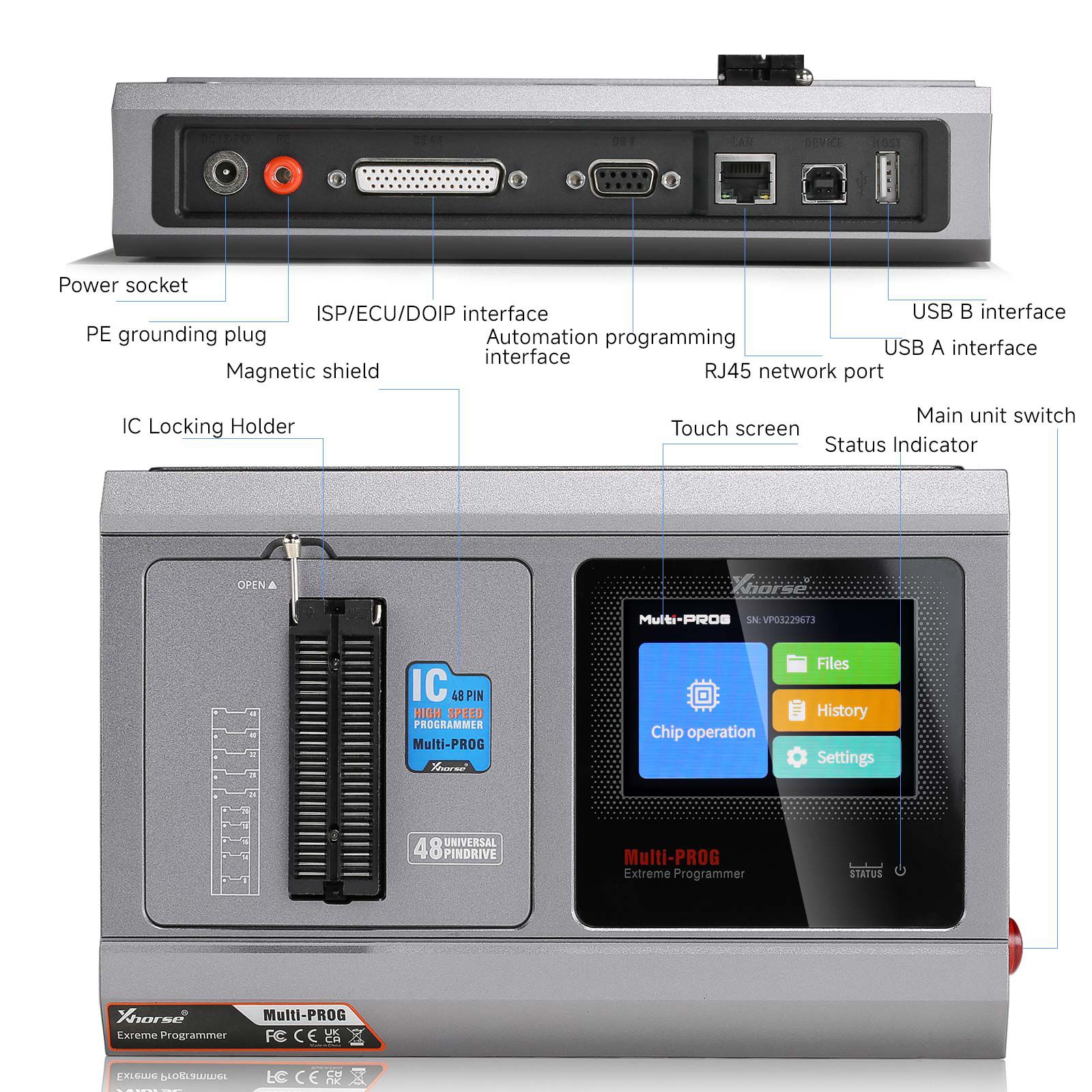 Xhorse Multi Prog Multi-Prog Programmer with MQB48 XDNPM3GL 13pcs Set Solder-Free Adapters