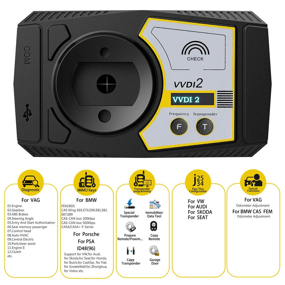 Xhorse VVDI2 Full Kit V7.3.0 with OBD48 + 96bit 48 + MQB + BMW FEM/BDC with 13 Authorizations