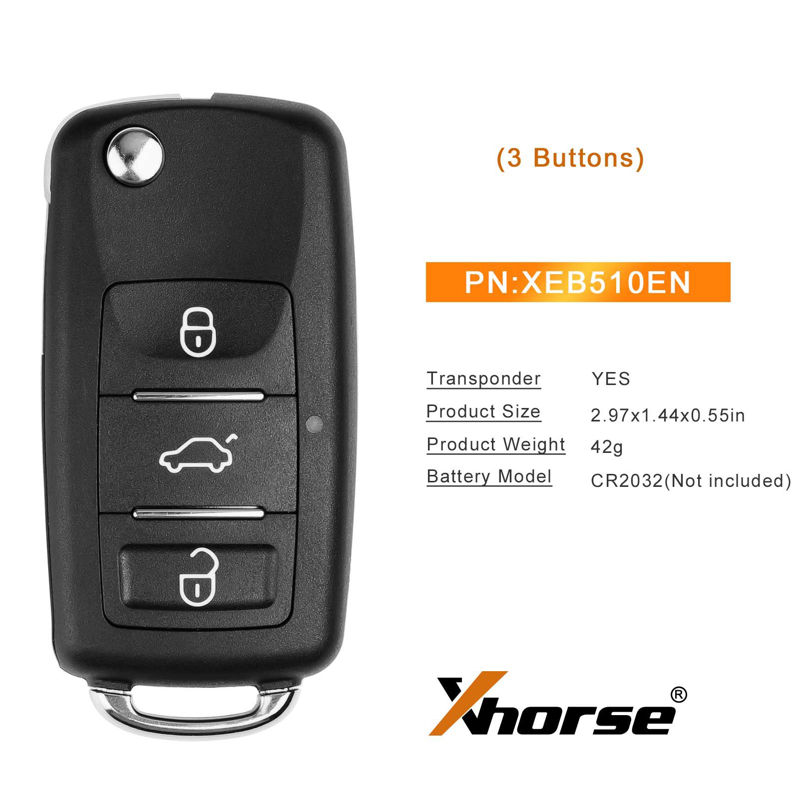 2025 Xhorse XEB510EN Volkswagen B5 Type Super Remote with XT27B Super Chip 10pcs/lot