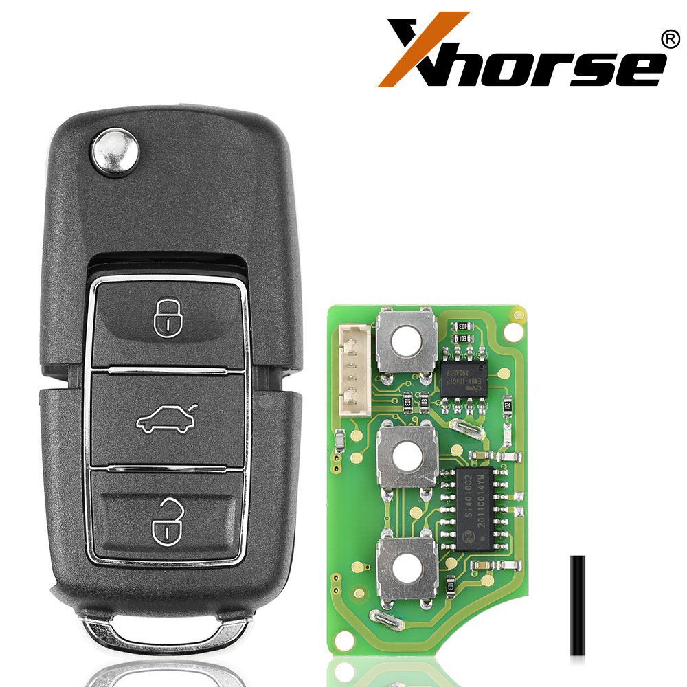 Xhorse XKB506EN Wire Remote Key VW B5 Flip 3 Buttons Extreme Black English Version 5pcs/lot