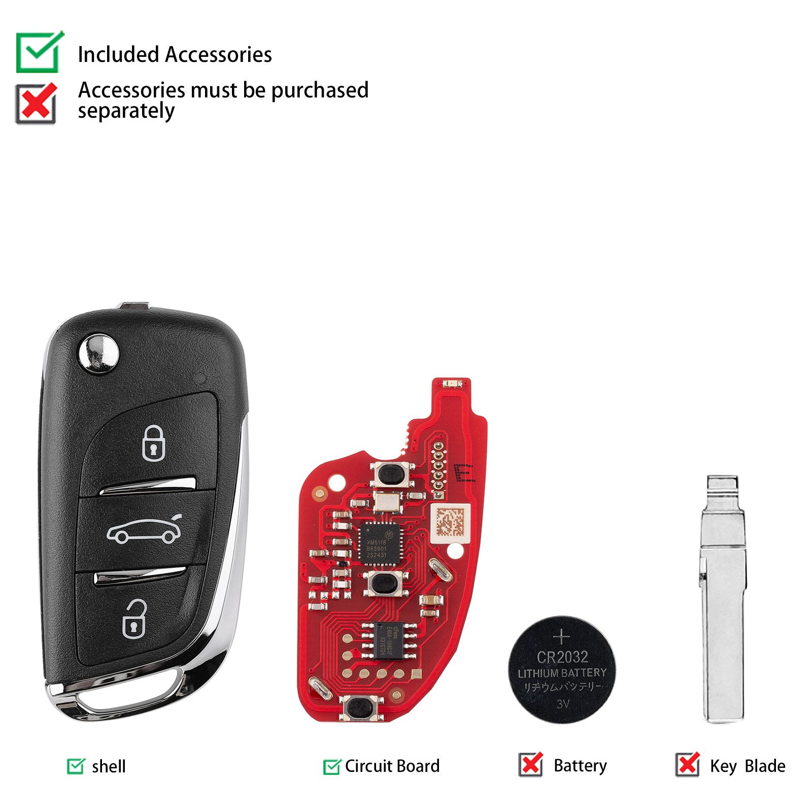 2025 Xhorse XKDS20EN DS Style Universal Remote Key 5pcs/lot