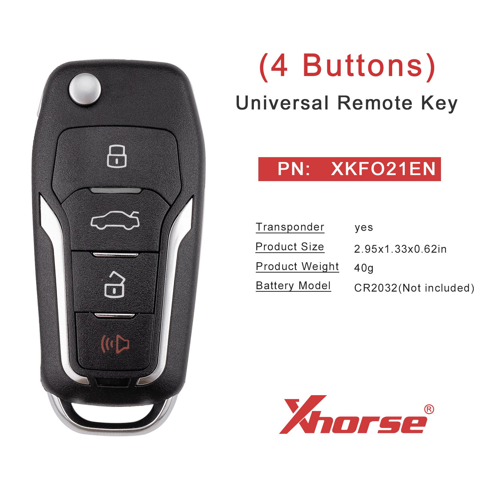 XHORSE XKFO21EN for Ford 2nd Generation Smart Key 4 Buttons Universal Remote Key 5pcs/lot