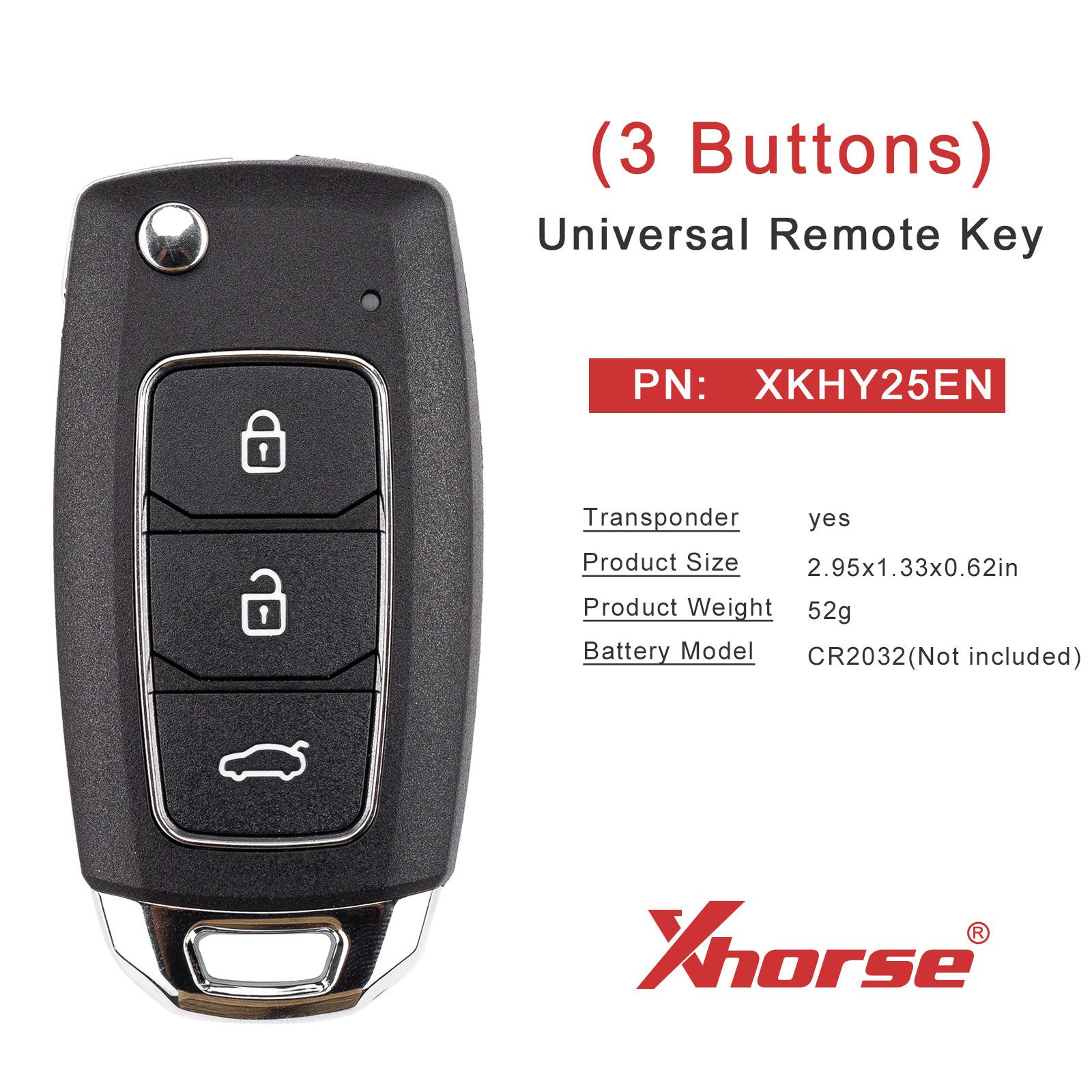 XHORSE XKHY25EN Knife Style 2nd Generation Wire Remote Key Hyundai 3 Buttons 5pcs/lot