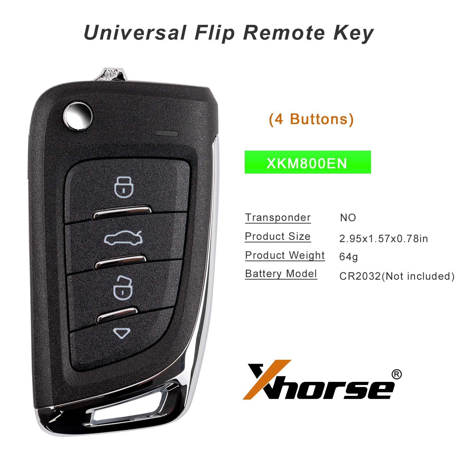 XHORSE XKM800EN Universal Flip Remote Key 4 Buttons Knife Style 5pcs/lot