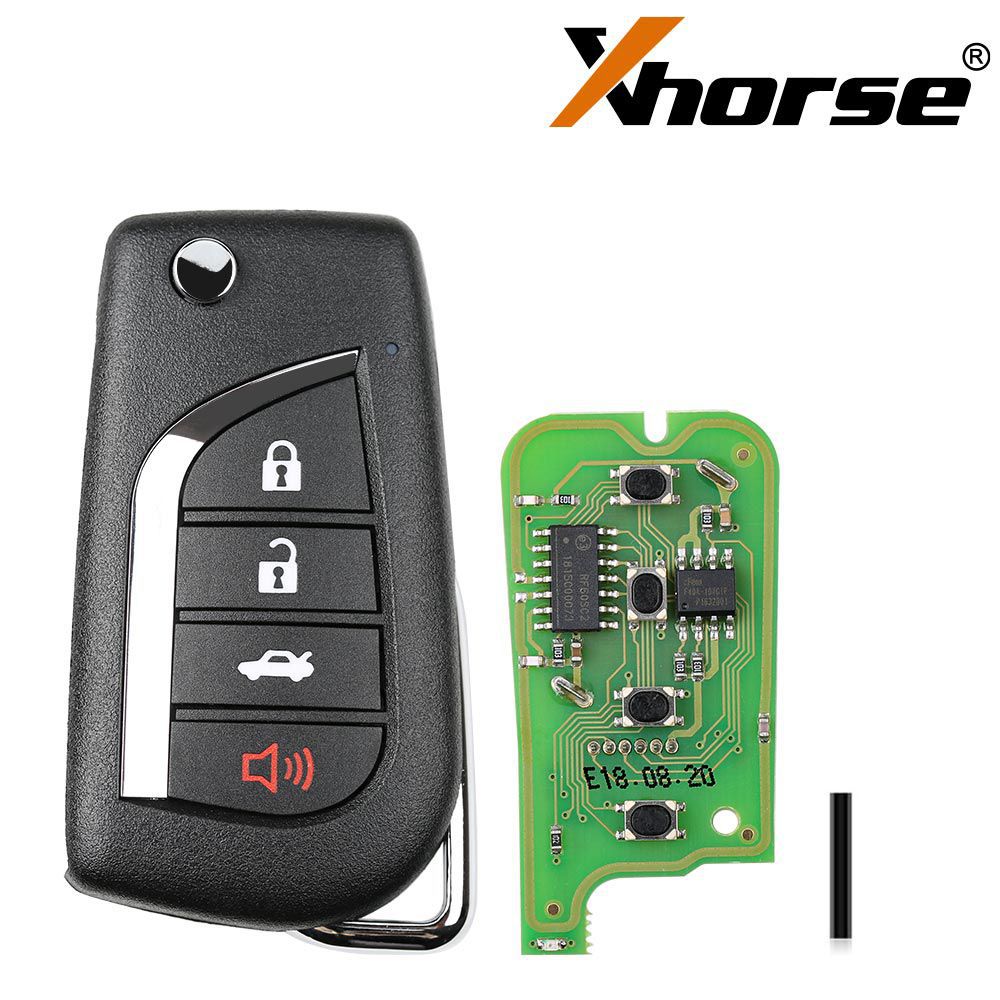 Xhorse XKTO10EN Wire Remote Key Toyota Flip 4 Buttons English Version 5pcs/lot