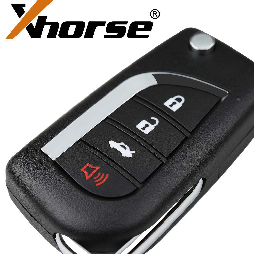 Xhorse XKTO10EN Wire Remote Key Toyota Flip 4 Buttons English Version 5pcs/lot