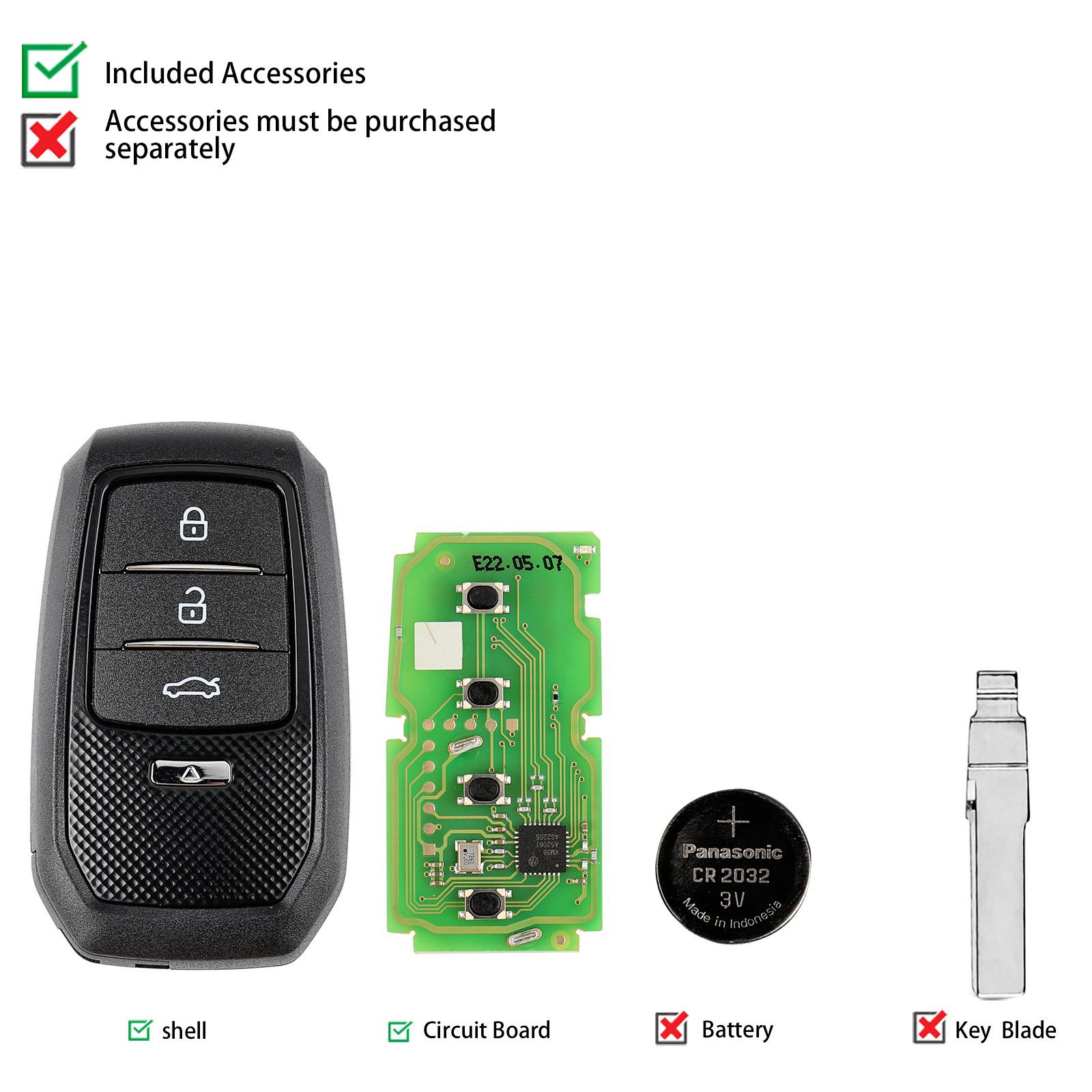 2023 Newest 5pcs Xhorse XSTO01EN FENG.T Univeral TOY.T Smart Key for Toyota XM38 Support 4D 8A 4A All in One