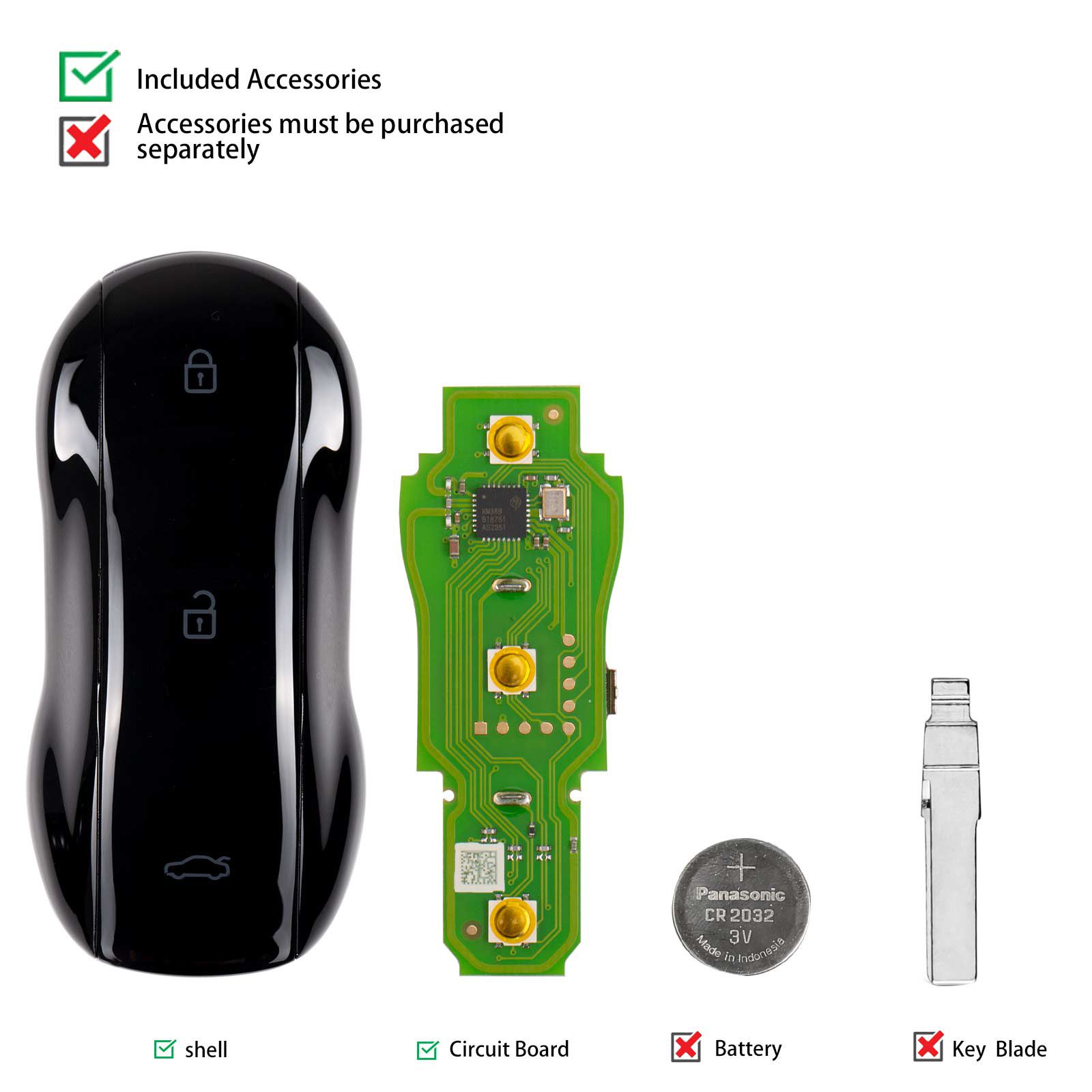 XHORSE XSSC01EN  XM38 TOY.T Univesal Smart Key Supercar Style Glossy Black Color