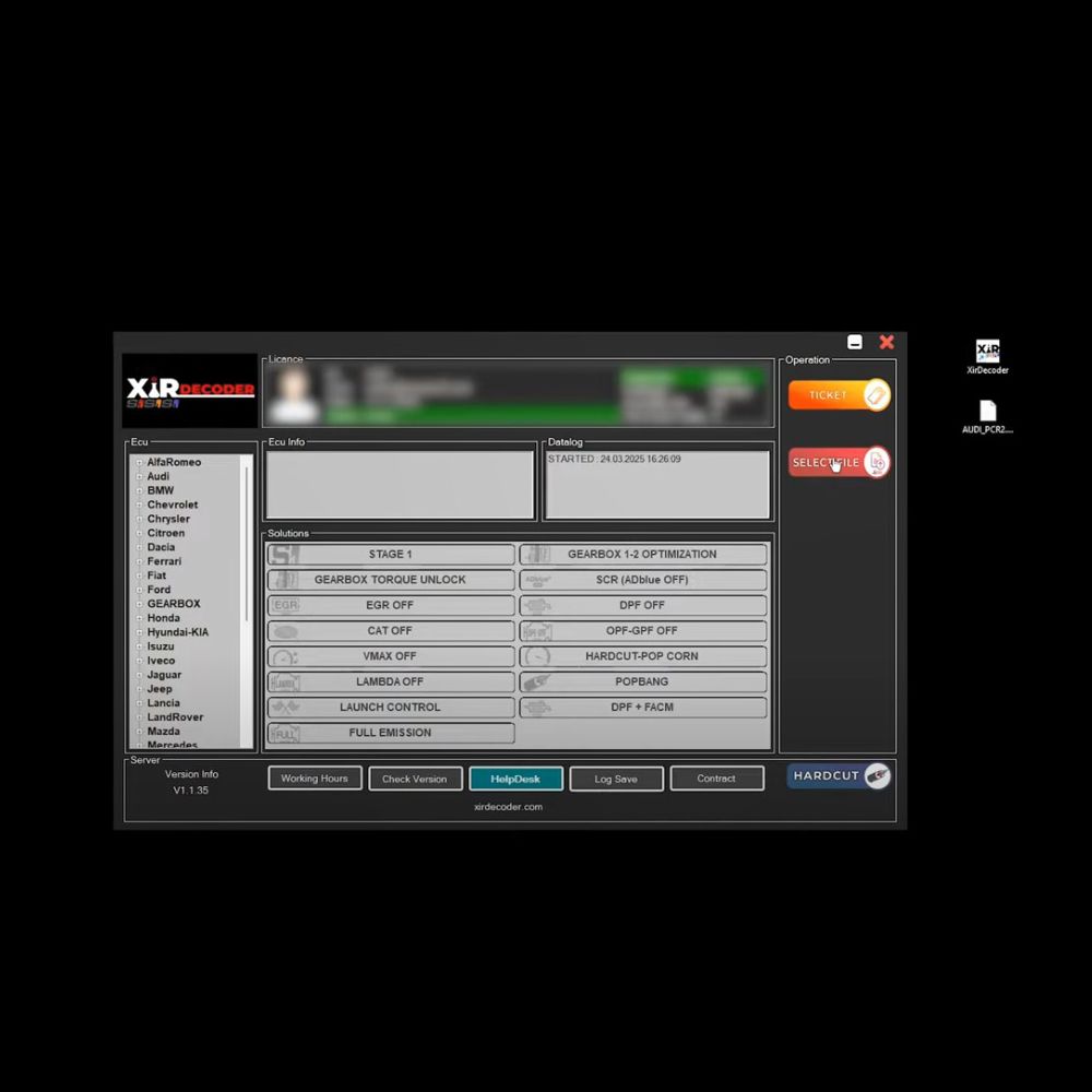 2025 New XirDecoder DTC Chip Tuning All Solutions Software Standard Version Support Stage 1-2 Tuning