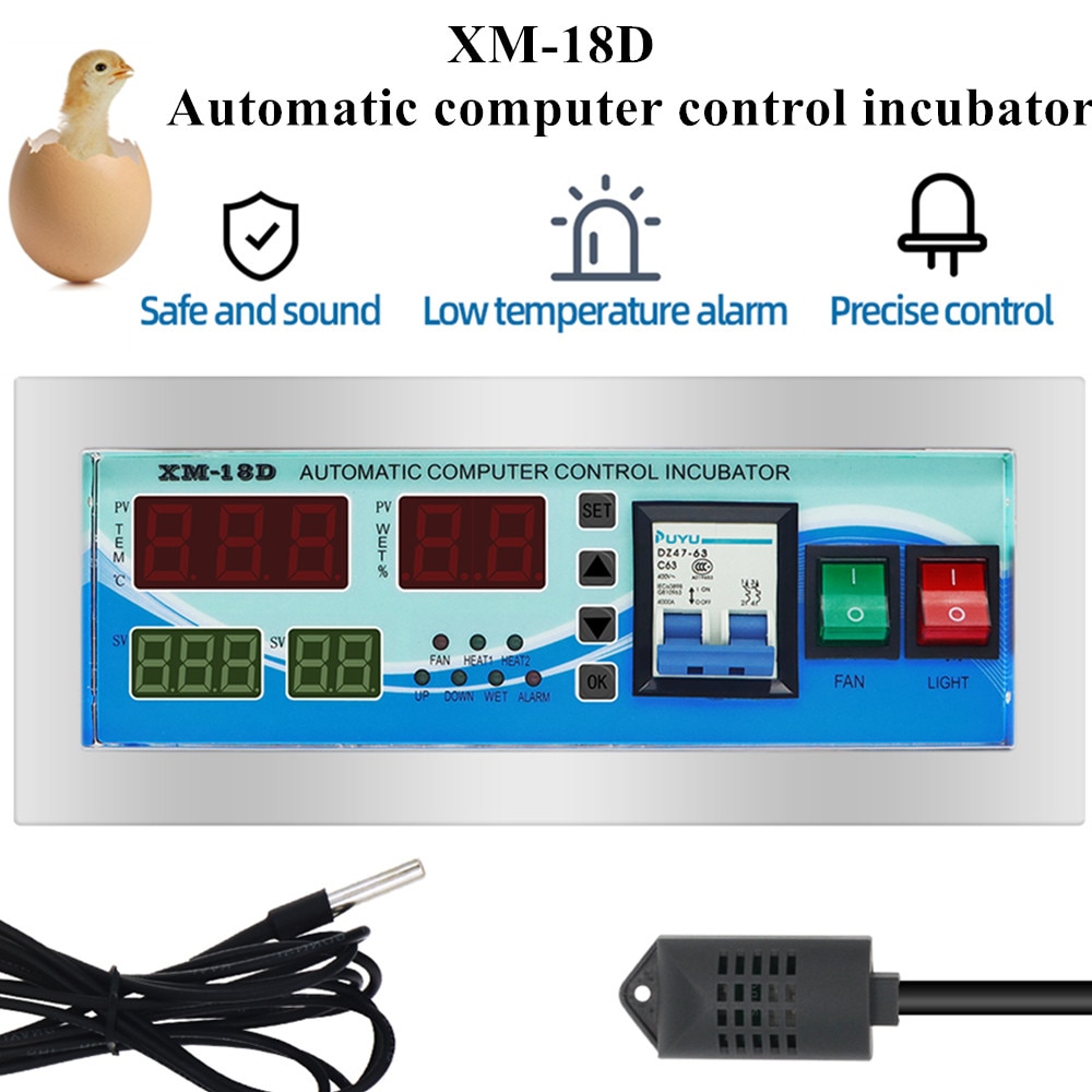 XM-18 Mini Digital automatic egg incubator control system computer control incubator Poultry incubator Egg Hatcher system 40%off