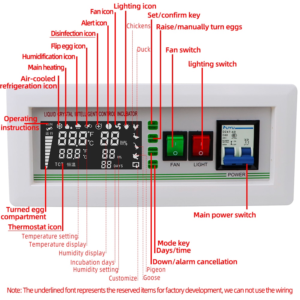 XM-18SD Intelligent Egg Incubator Incubator Controller Thermostat Full Automatic Multifunction Egg Incubator Control System