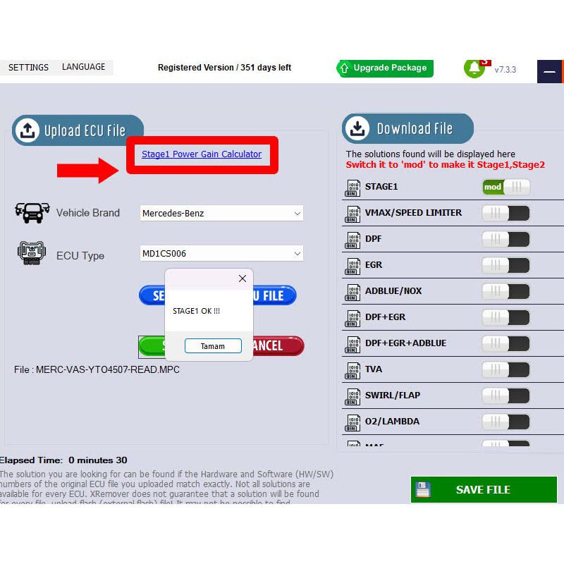 Xremover DTC Chip Tuning Software License Basic Version 5 Tuned Files Per Day Supports Stage 1