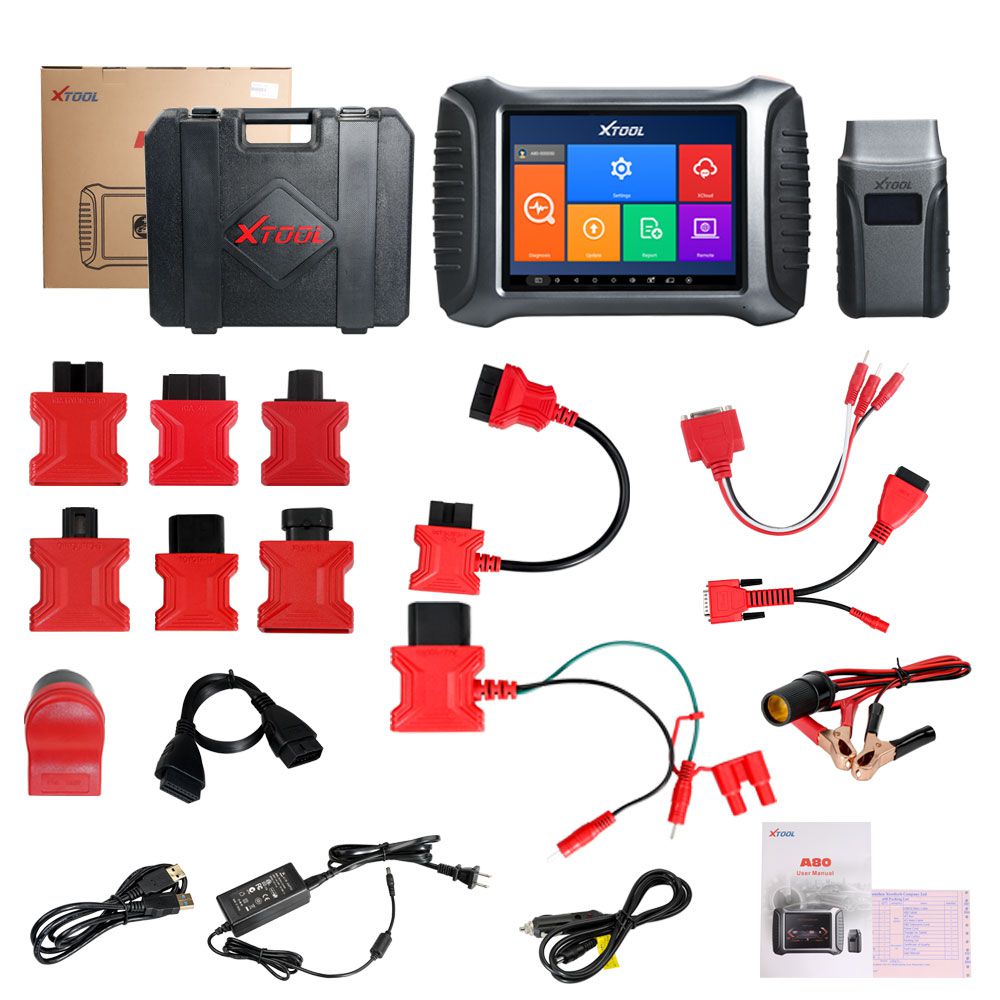 XTOOL A80 H6 Full System OBDII Car Diagnostic Tool Supports Programming/Odometer Adjustment with EEPROM Adapter Free Update Online
