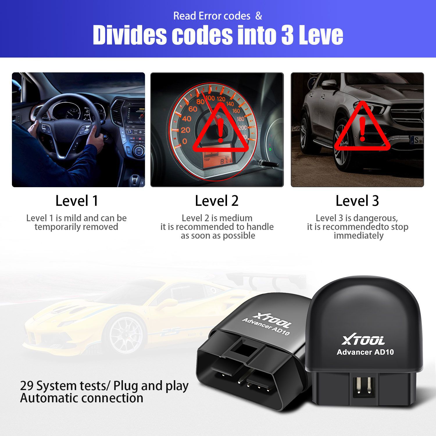 XTOOL AD10 ELM327 Advancer OBD2 Diagnostic Scanner