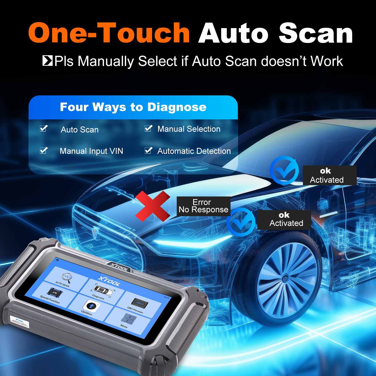 XTOOL D5S Vehicle Scanner with 16 Maintenance Services Supports Oil Light Reset, EPB, SAS, DPF, BMS Reset, Throttle, TPMS Reset, ABS