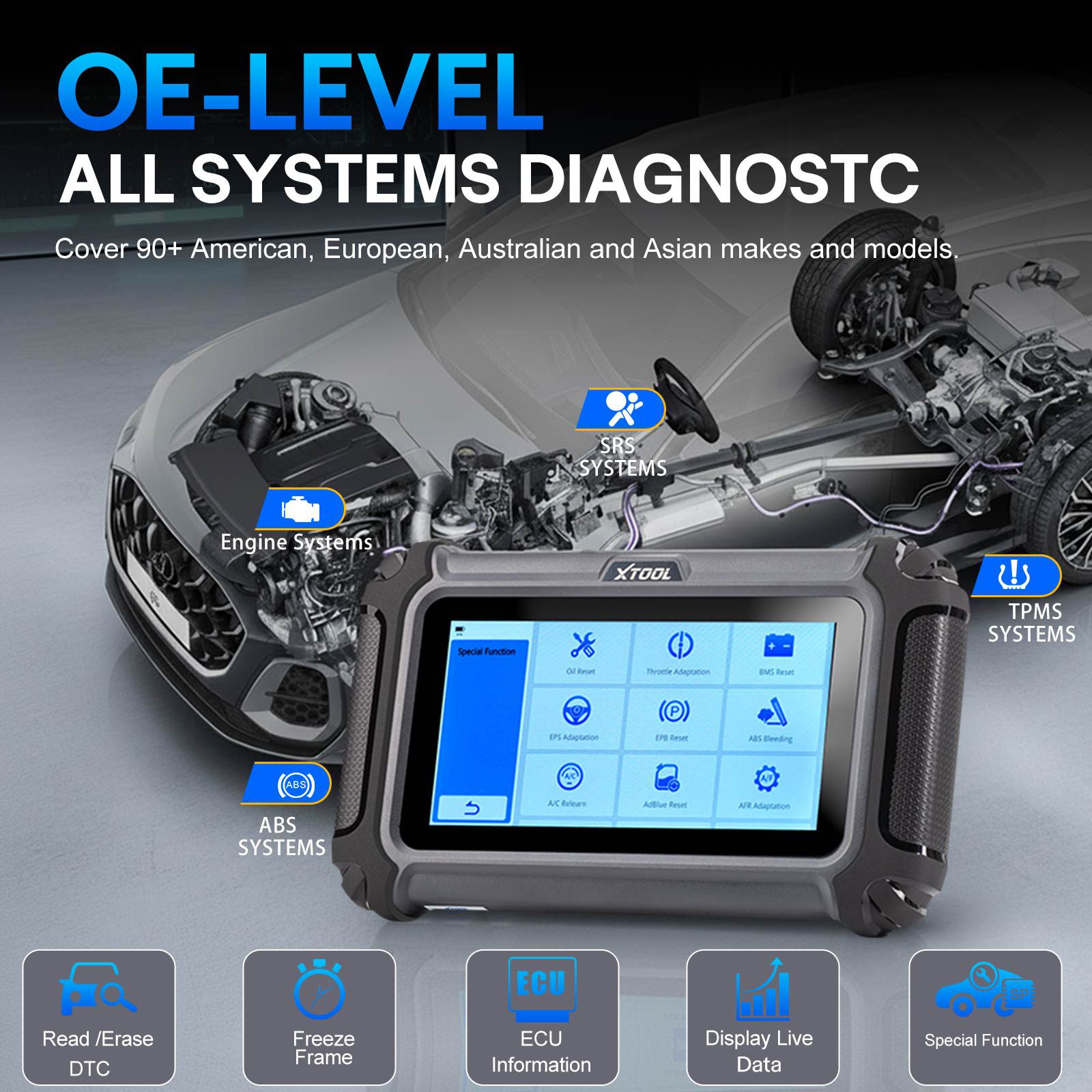 XTOOL D6S Full System Diagnostic Tool with 30 Maintenance Services Free Liftetime Update