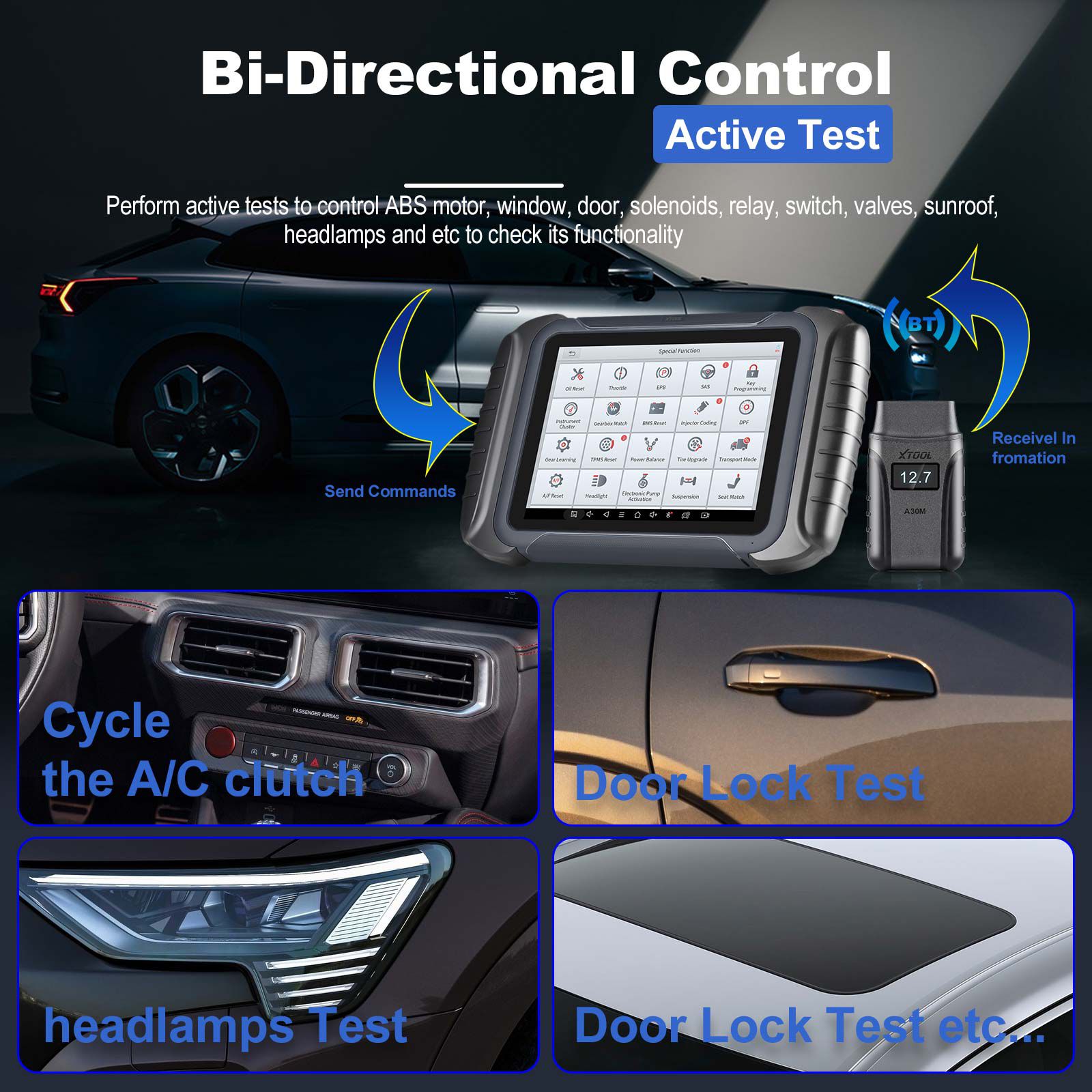 XTOOL D8BT Full System Diagnostic Tool Active Test With 38 Service Functions ECU Coding Support CAN FD