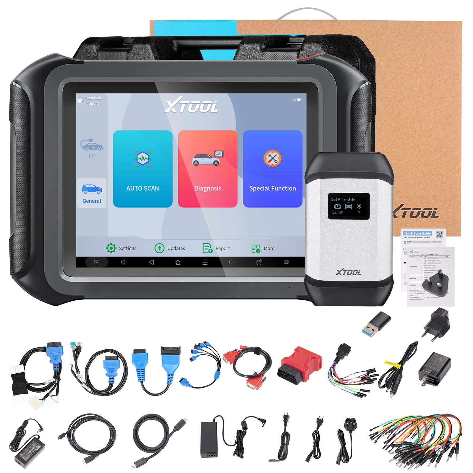 XTOOL D9 EV Electric Vehicles Diagnostic Tablet Support DoIP and CAN-FD For Tesla For BYD With Battery Pack Detection