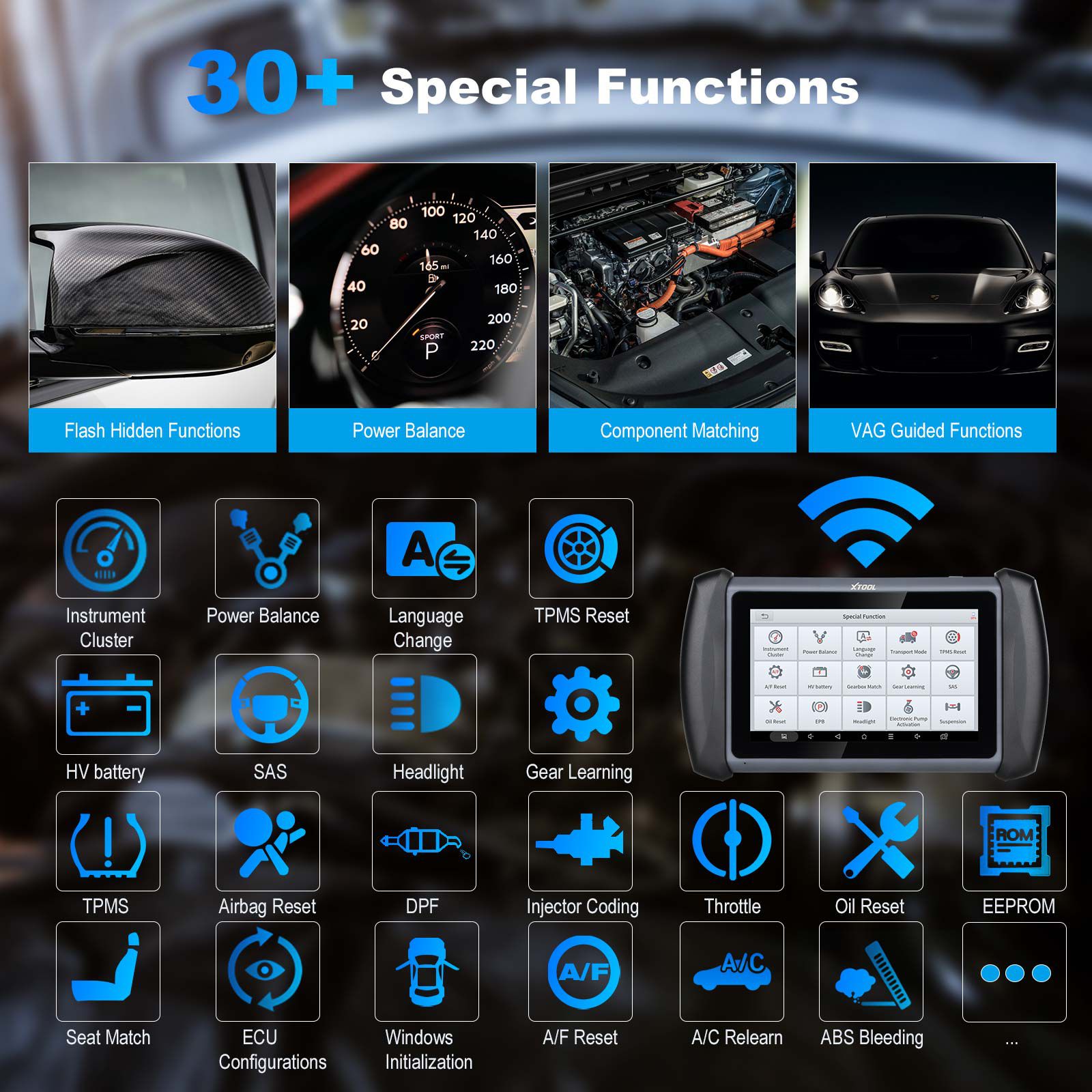 XTOOL InPlus IK618 Key Programming Tool with KC100 Programmer and EEPROM Adapter Support Bi-Directional Control, 31+ Services, OE Full Diagnos