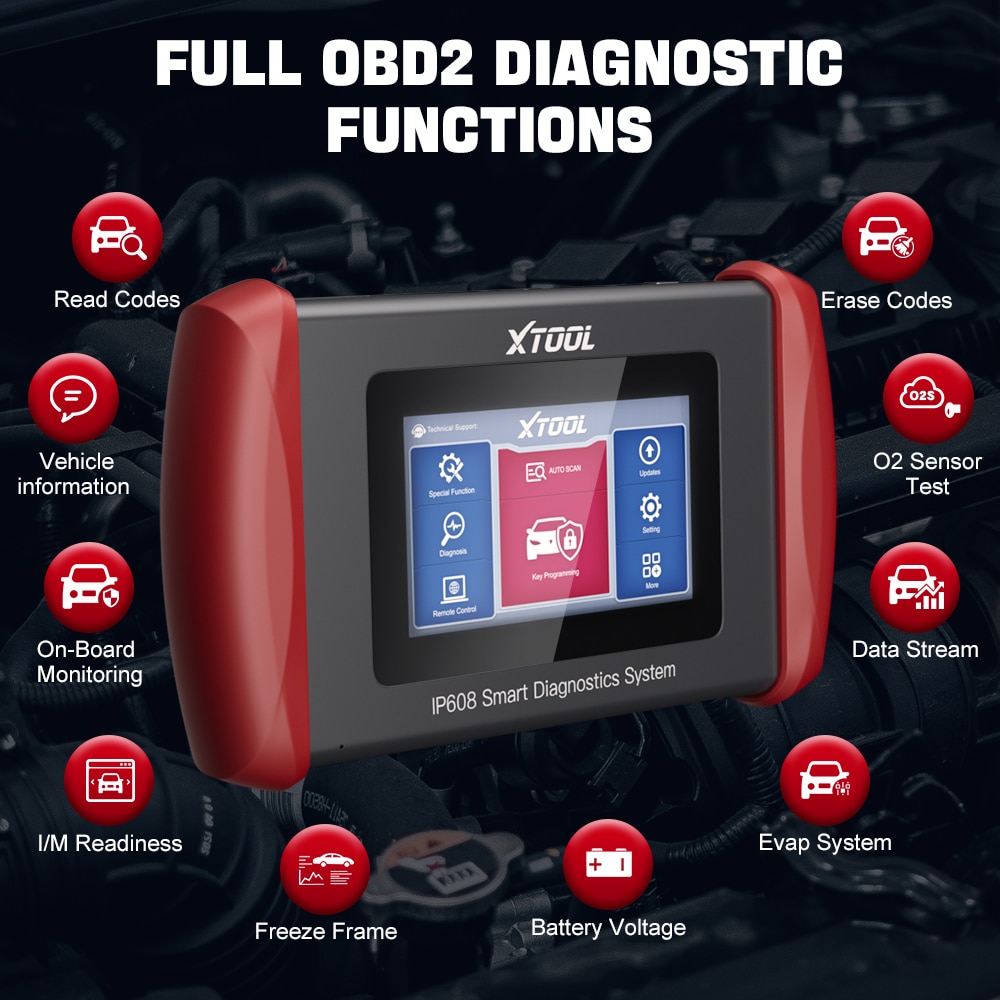 XTOOL InPlus IP608 OBD2 Car Automotive Scanner Tool Full System Scan DPF Injector Oil EPB SAS Reset OBDII Andriod 10 Free Update