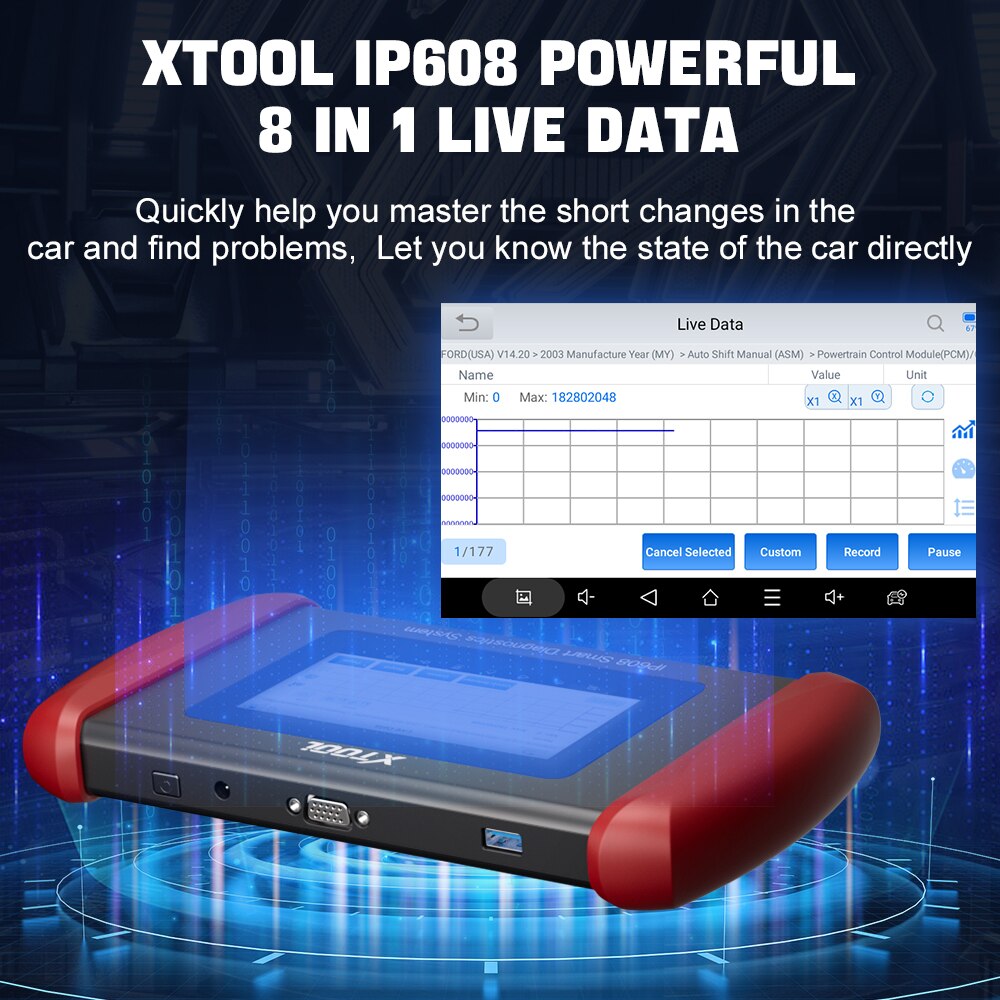 XTOOL InPlus IP608 OBD2 Car Automotive Scanner Tool Full System Scan DPF Injector Oil EPB SAS Reset OBDII Andriod 10 Free Update