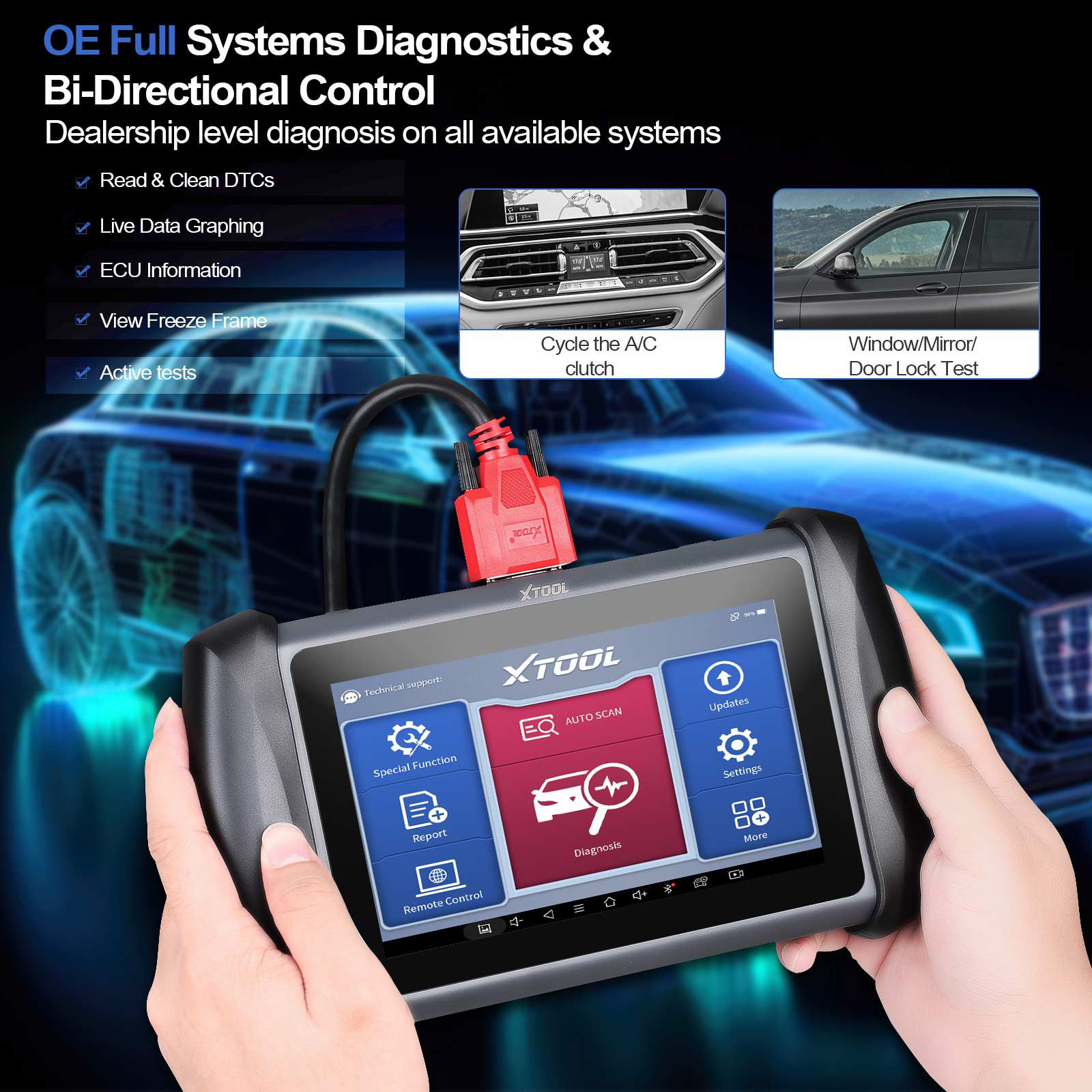 XTOOL InPlus IP819 Automotive Diagnostic Scanner ECU Coding Active Test OBD2 Full Systems Diagnoses