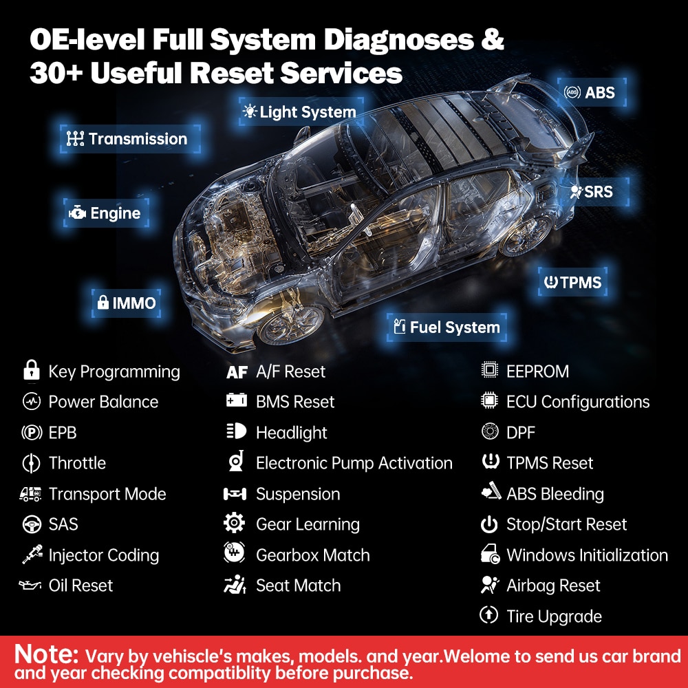 XTOOL IP819 Automotive Diagnostic Scan Tools ECU Coding 30+ Services Bi-Directional Controls Full Diagnostics Auto Key