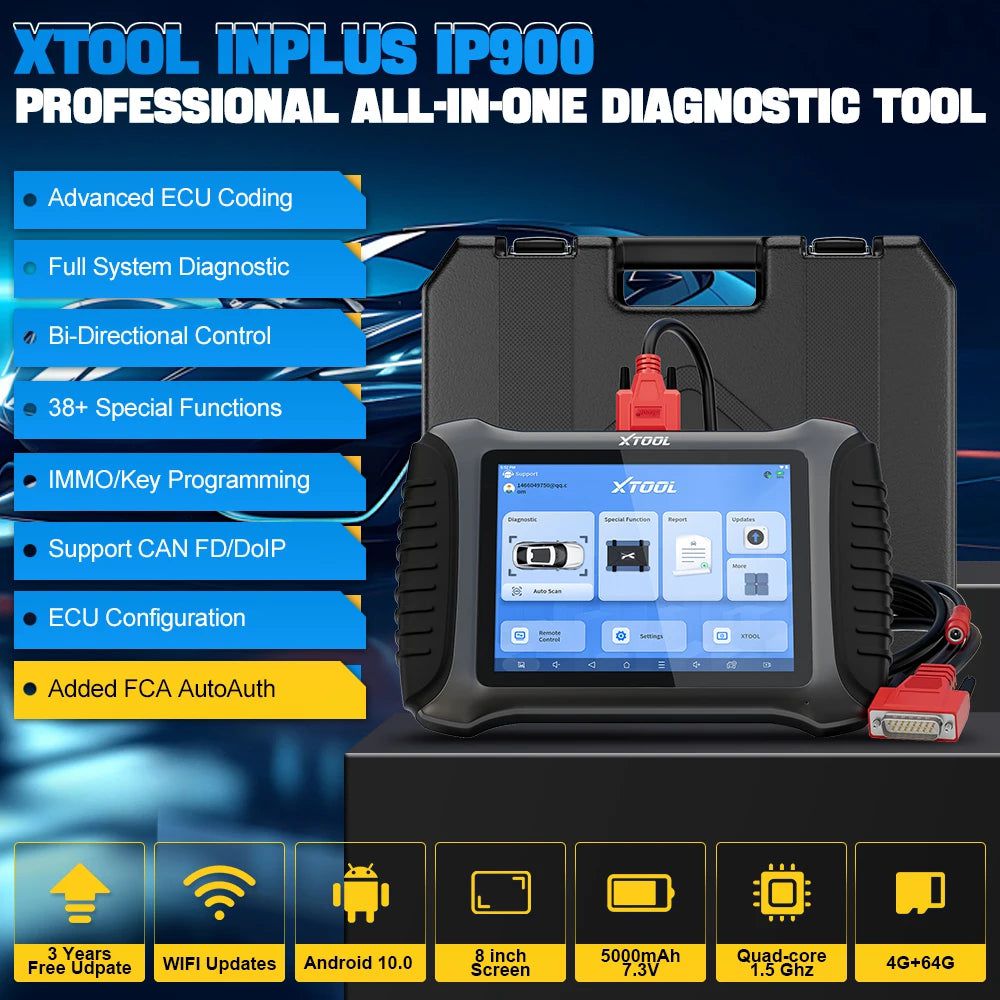 XTOOL InPlus IP900 OE-Level Full System Diagnostic Support ECU Coding DOIP / CANFD Protocol & FCA AutoAuth