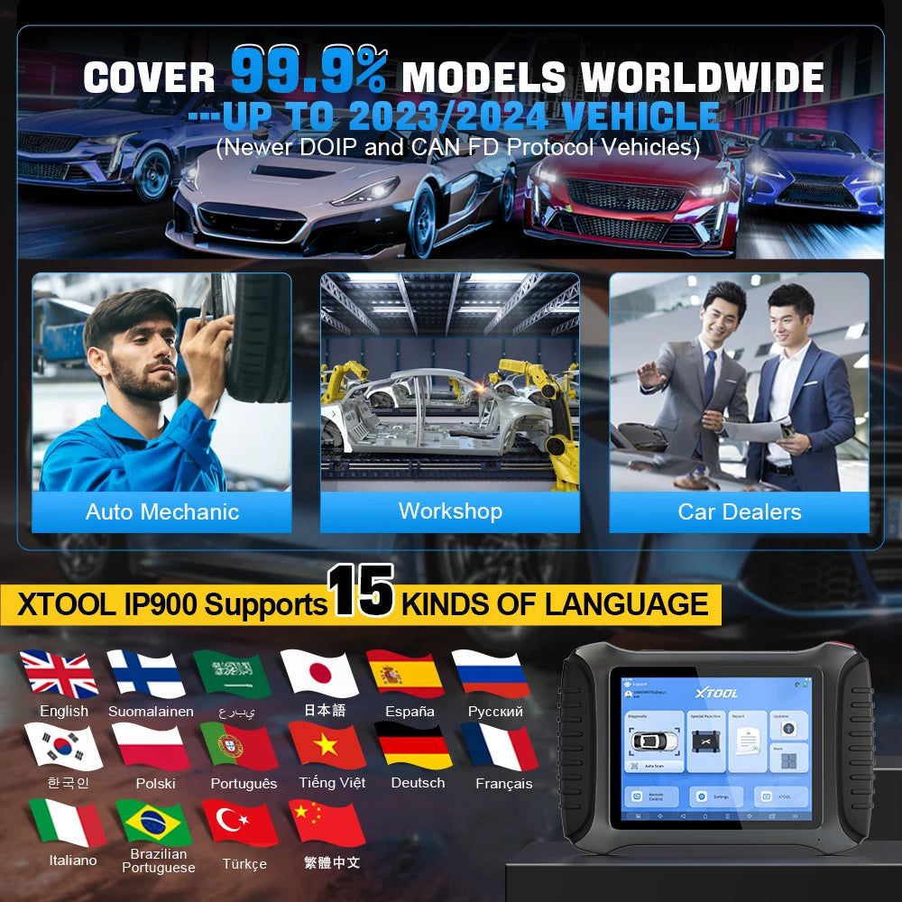 XTOOL InPlus IP900 OE-Level Full System Diagnostic Support ECU Coding DOIP / CANFD Protocol & FCA AutoAuth
