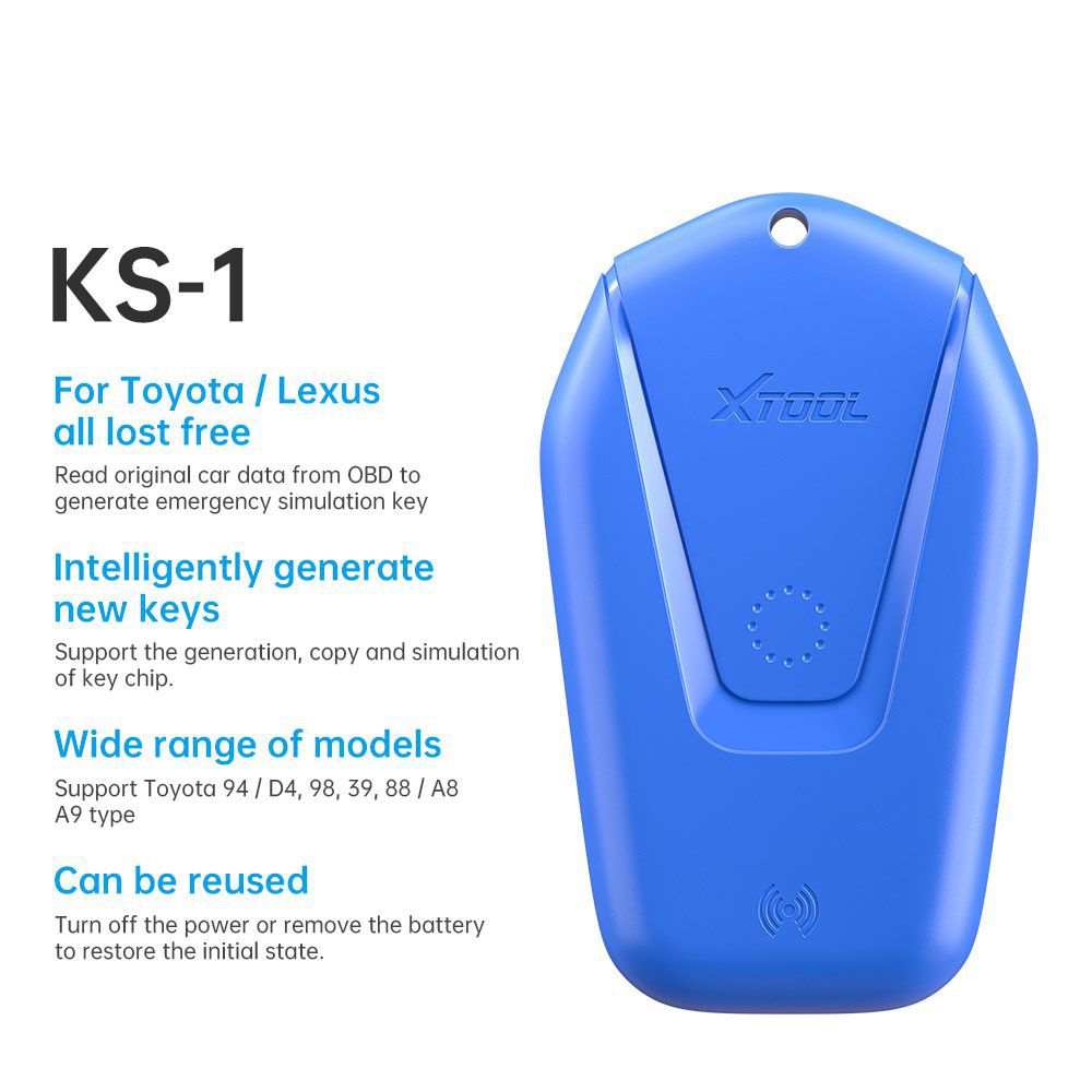 XTOOL KS-1 Smart Key Emulator for Toyota Lexus All Keys Lost No Need Disassembly Work with X100 PAD2/PAD3