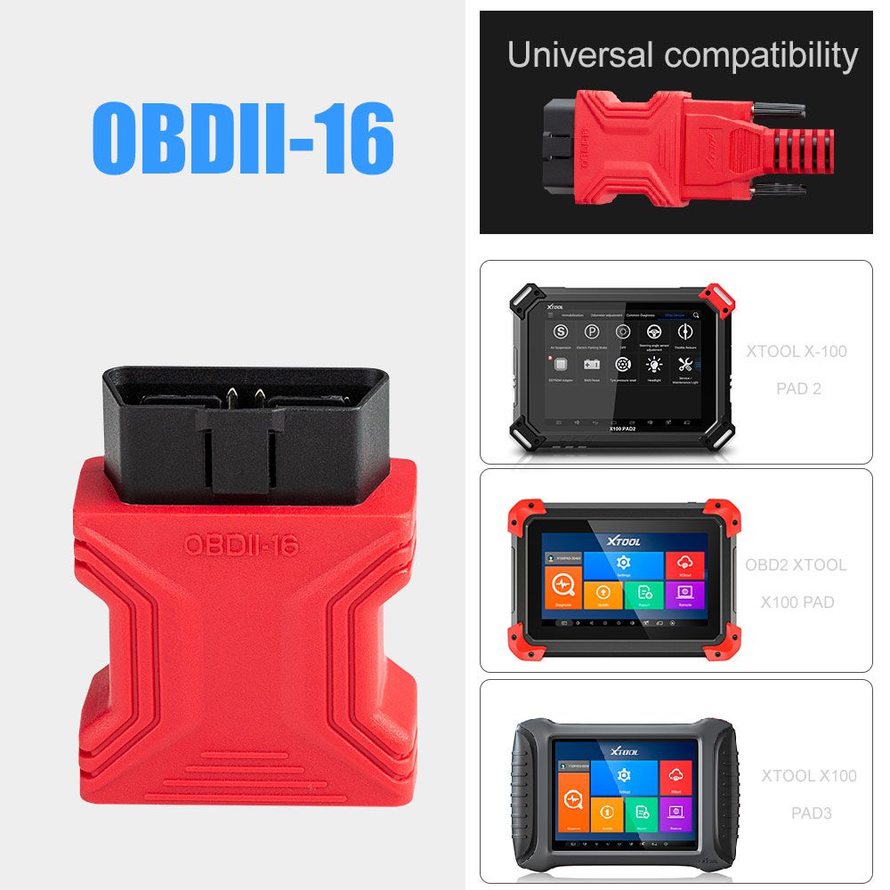 XTOOL OBD16 Pin Adapter Compatible with Pro2/ PAD/ PAD2 / PAD3 Universal Main obd2 connector for x100pro x100 pro pad 2 pad2 obd2 connector