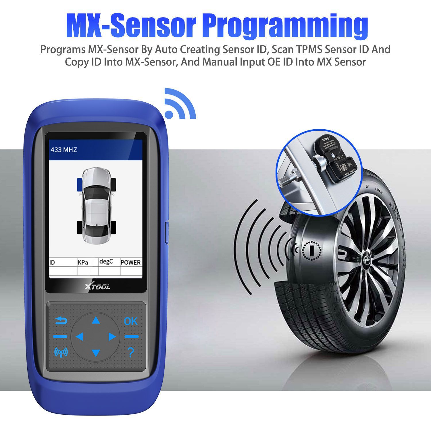 XTOOL TP150 Tire Pressure with 315&433 MHZ Sensor Monitoring System OBD2 TPMS Scanner Tool