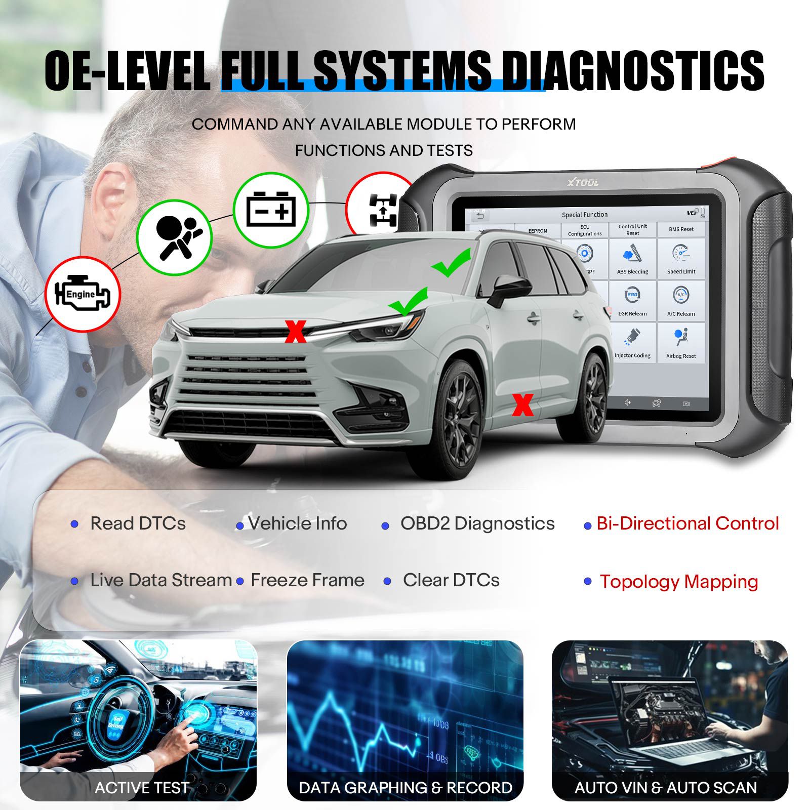 2024 XTOOL X100 MAX Auto Key Programmer IMMO Elite Diagnostic Tools With KC501 ECU Coding Full Bidirectional Control Update of X100 PAD3