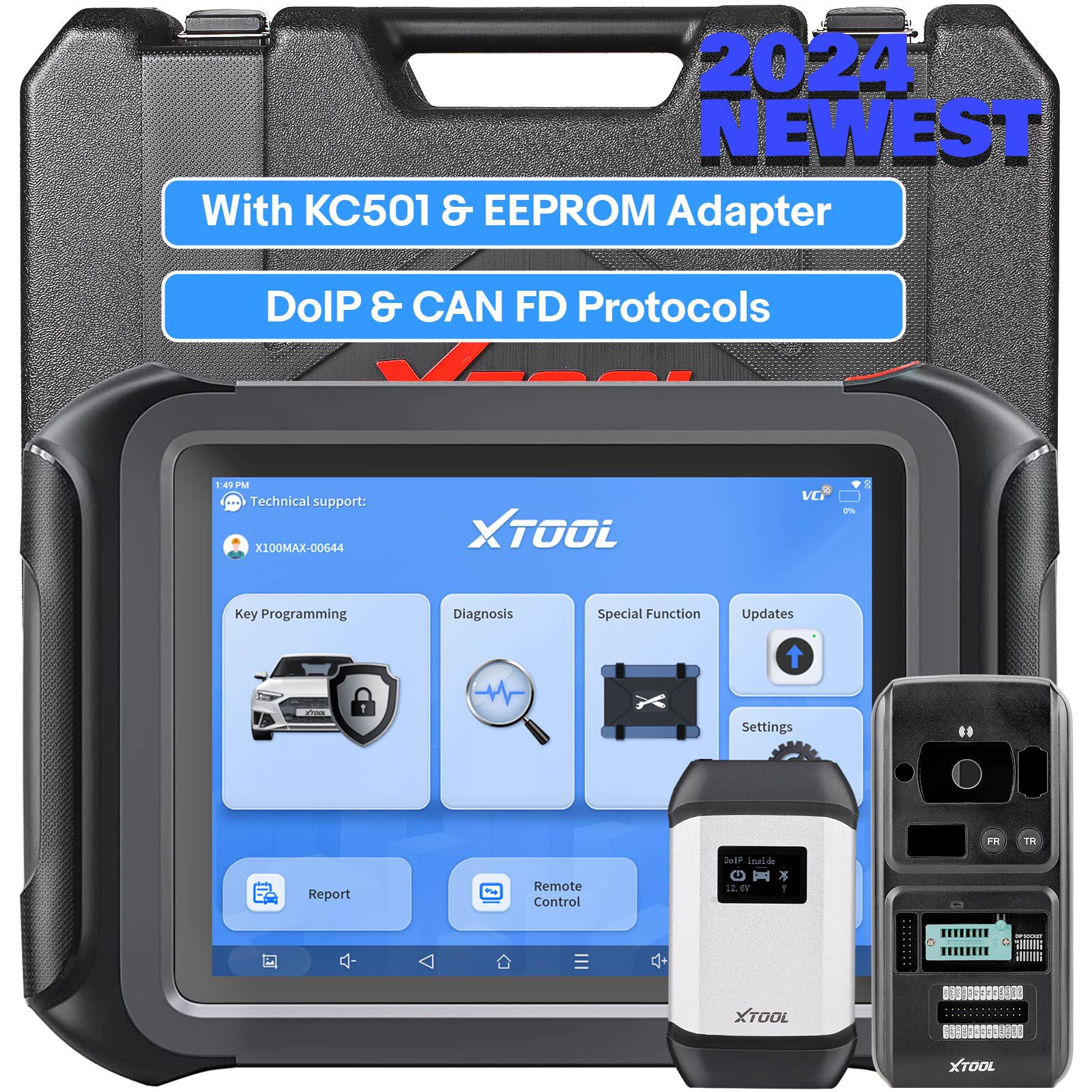 2024 XTOOL X100 MAX Auto Key Programmer IMMO Elite Diagnostic Tools With KC501 ECU Coding Full Bidirectional Control Update of X100 PAD3