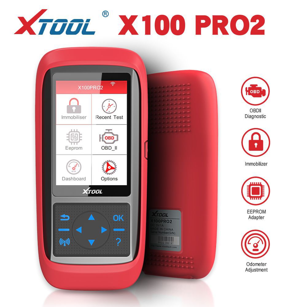 XTOOL X100 Pro2 Special Functions Auto Key Programmer Car Code Reader Scanner Mileage Adjustment including EEPROM Adapter Free Update