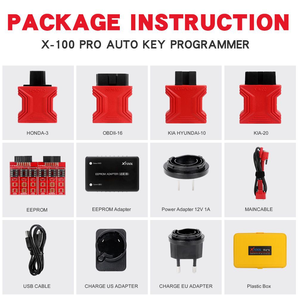 XTOOL X100 Pro2 Special Functions Auto Key Programmer Car Code Reader Scanner Mileage Adjustment including EEPROM Adapter Free Update