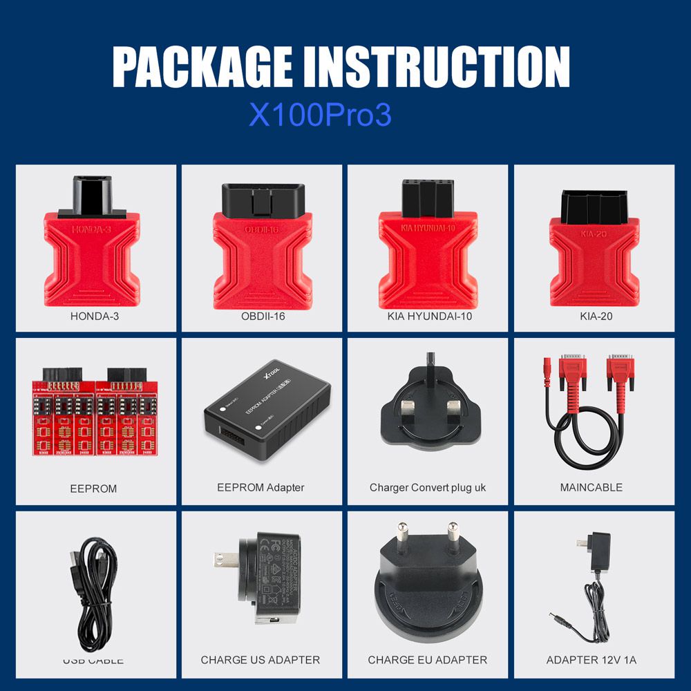 XTOOL X100 Pro3 Professional Auto  OBD2 Key Programmer Add EPB, ABS, TPS Reset Functions Free Update Lifetime